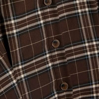 Brown Check Fitted Tailored Shirt