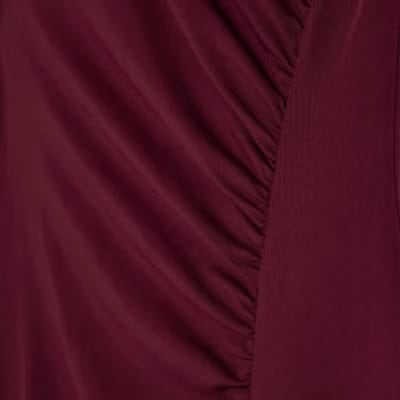 Purple Short Sleeve High Neck Maxi Dress