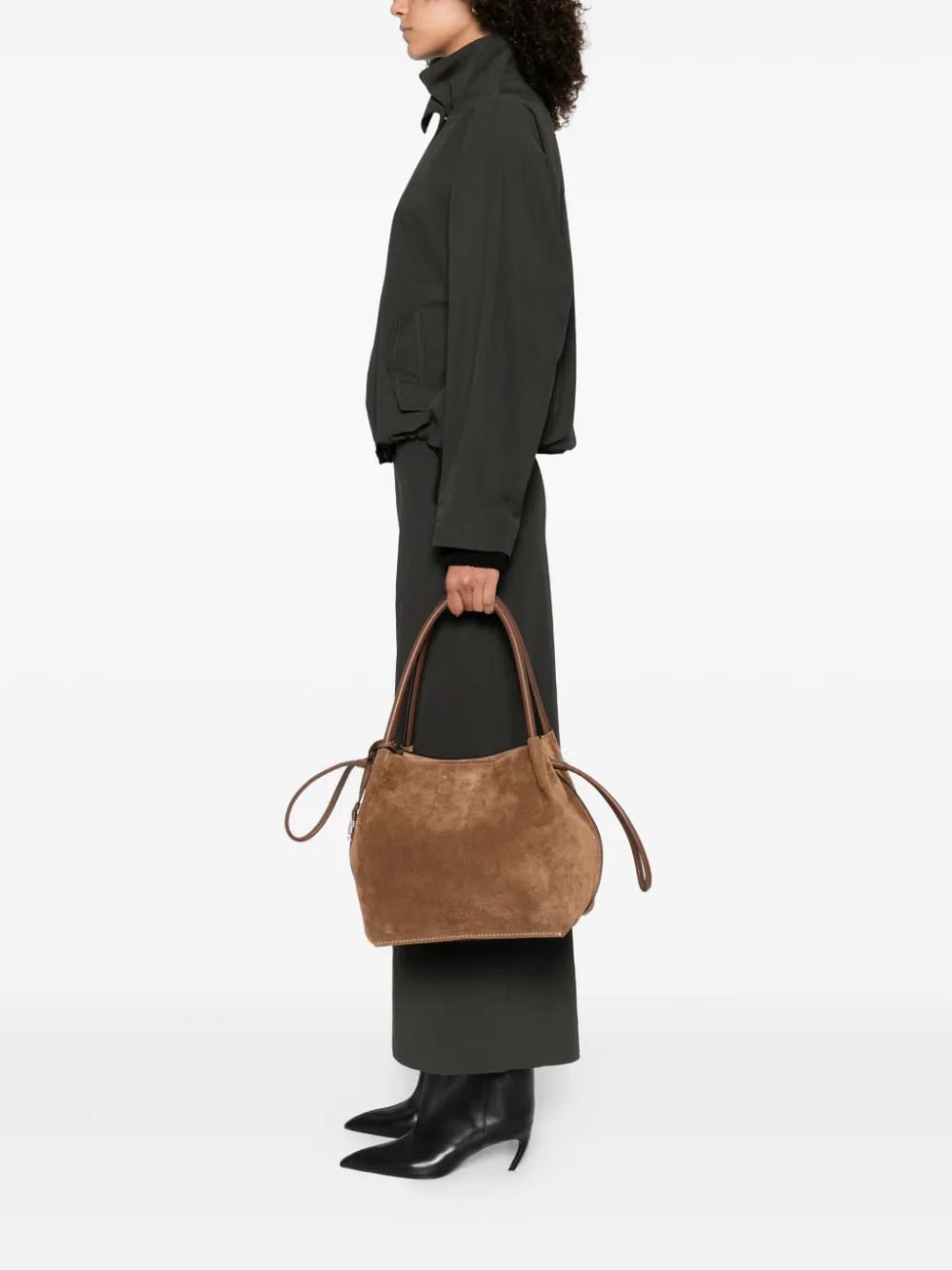 suede tote bag