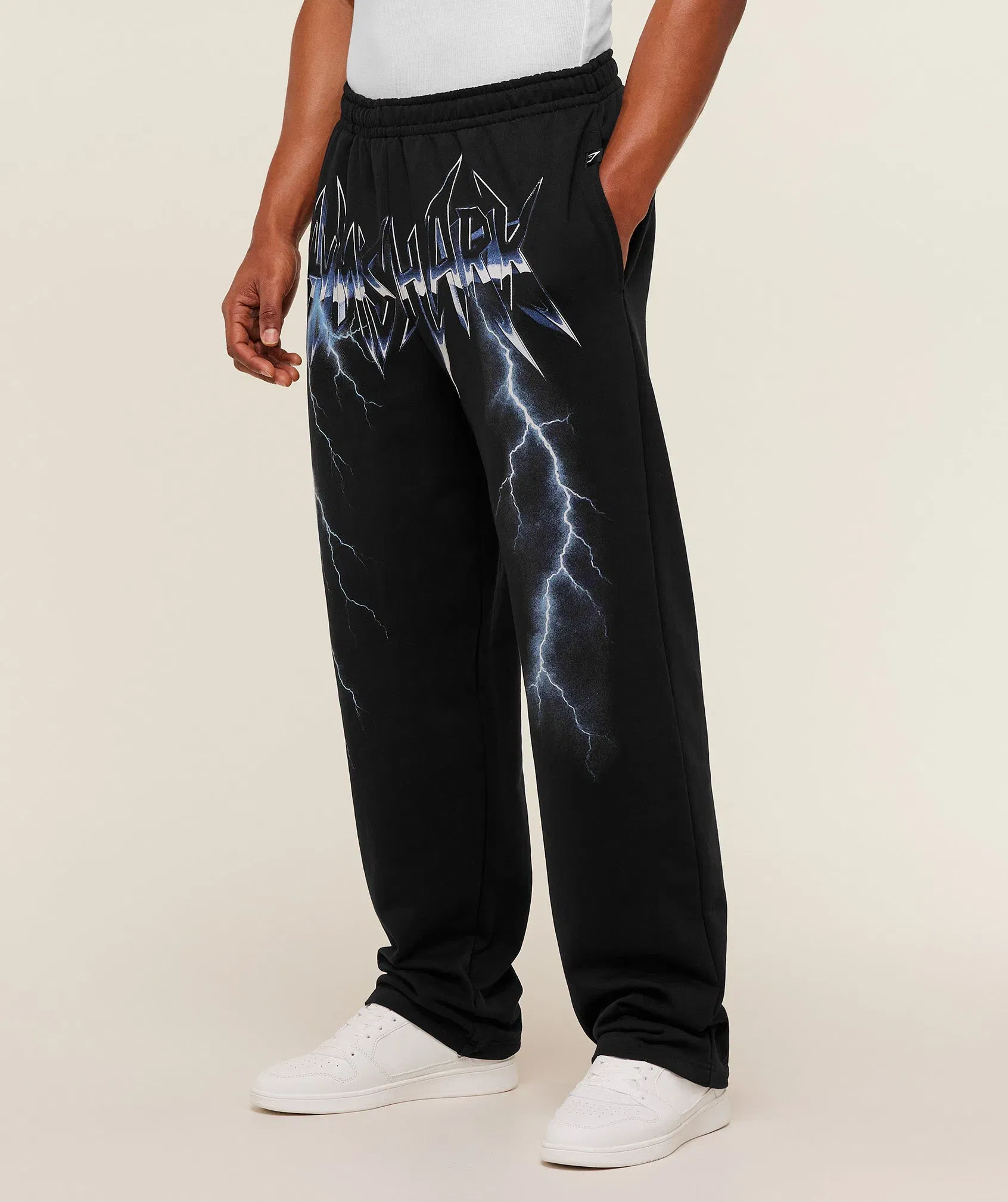 Gymshark Eagle Band Style Graphic Straight Leg Pant - GS Black