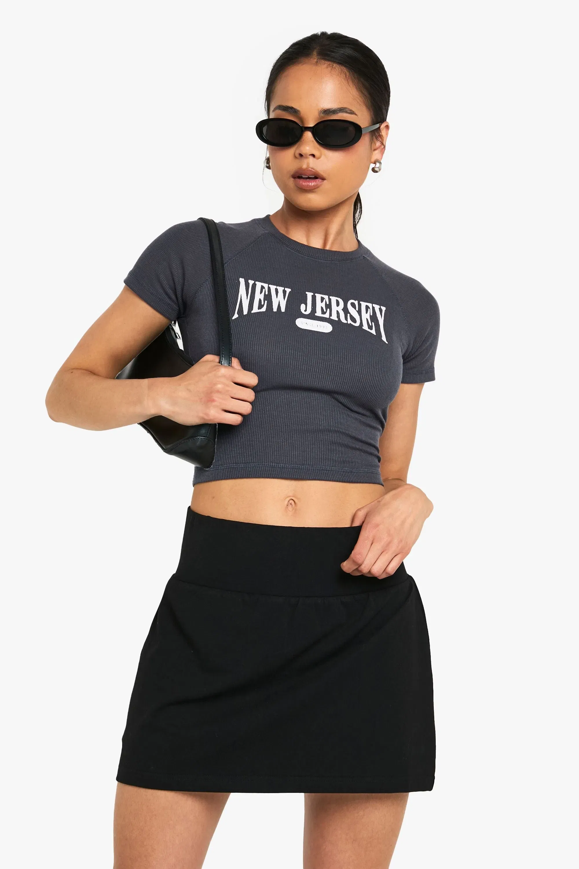 Cotton Deep Waistband Mini Skirt
