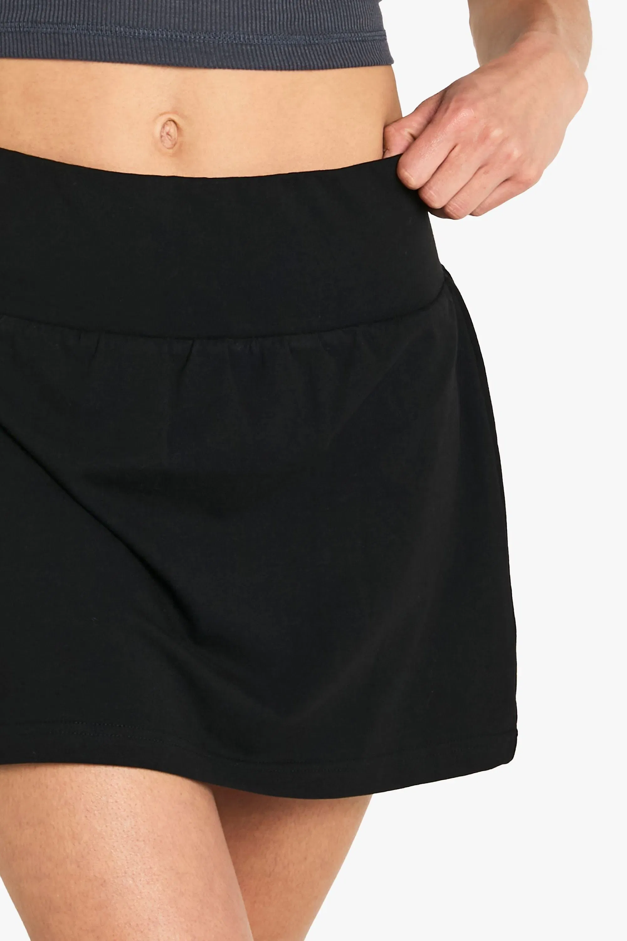 Cotton Deep Waistband Mini Skirt