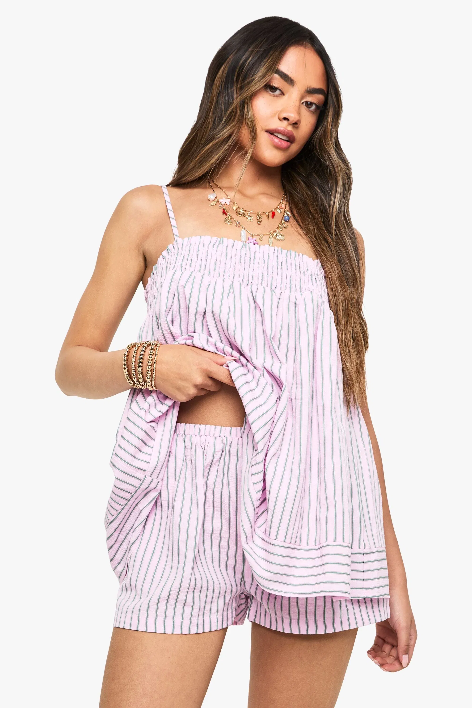 Stripe Seersucker Shorts