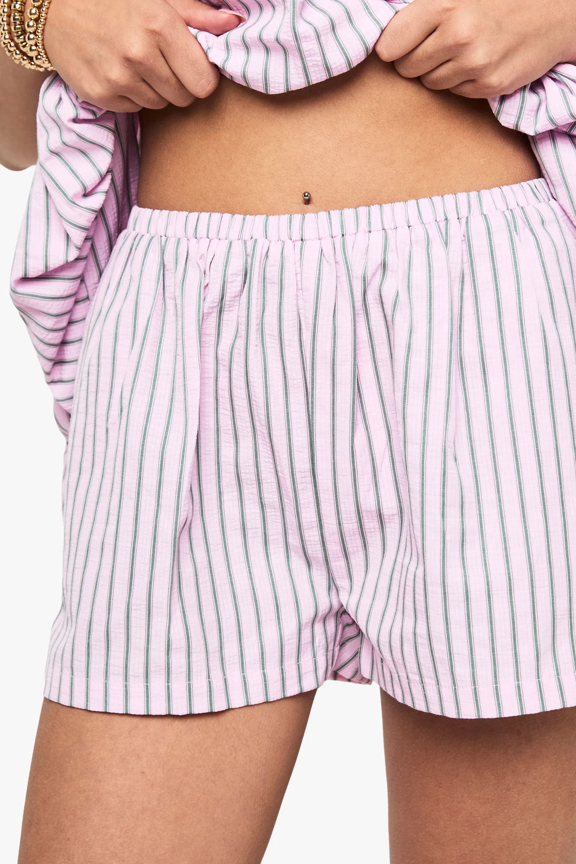 Stripe Seersucker Shorts