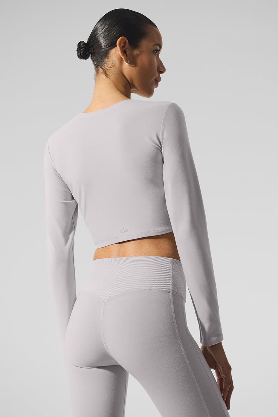 Alo Yoga Washed Alosoft Crop Finesse Long Sleeve