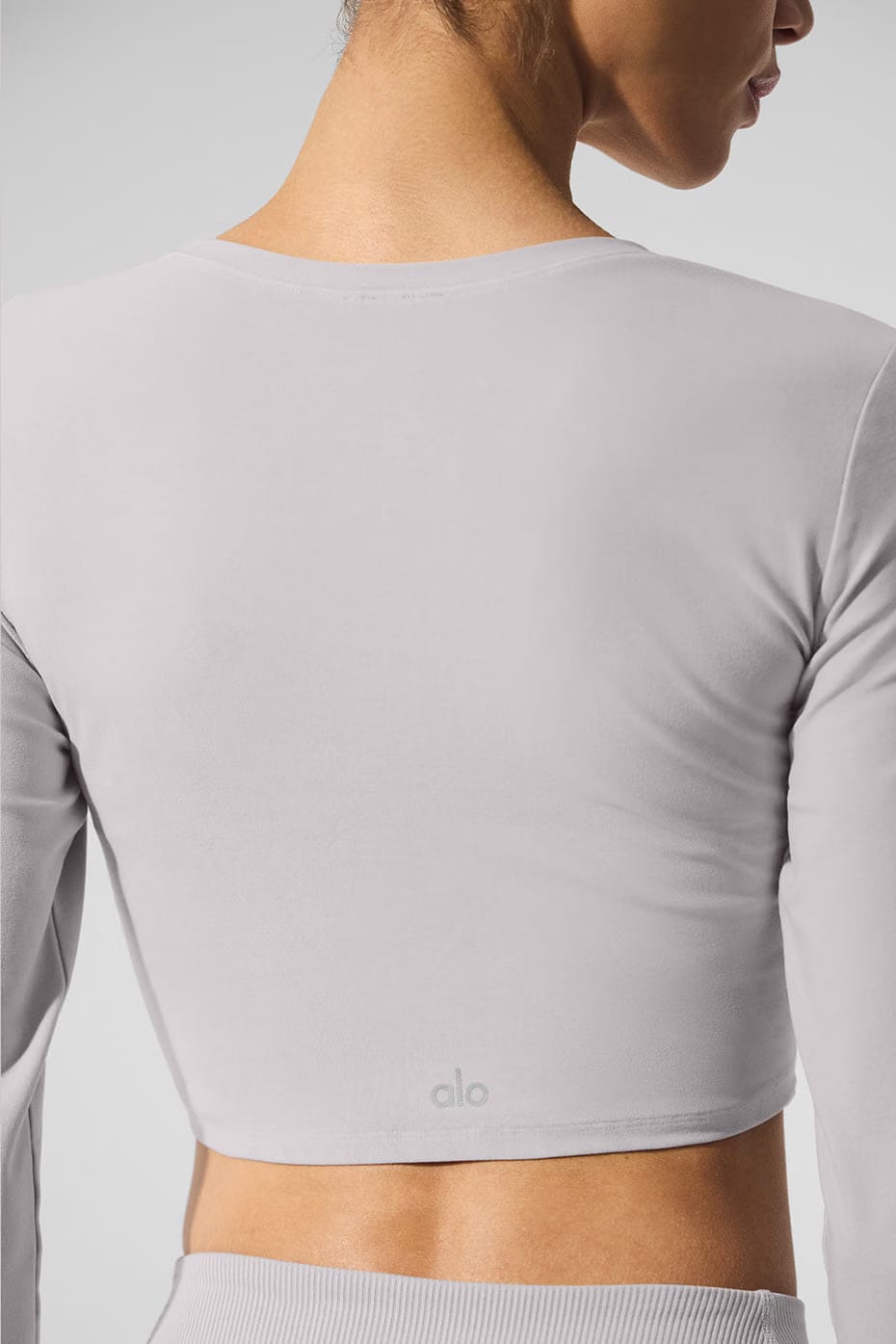 Alo Yoga Washed Alosoft Crop Finesse Long Sleeve