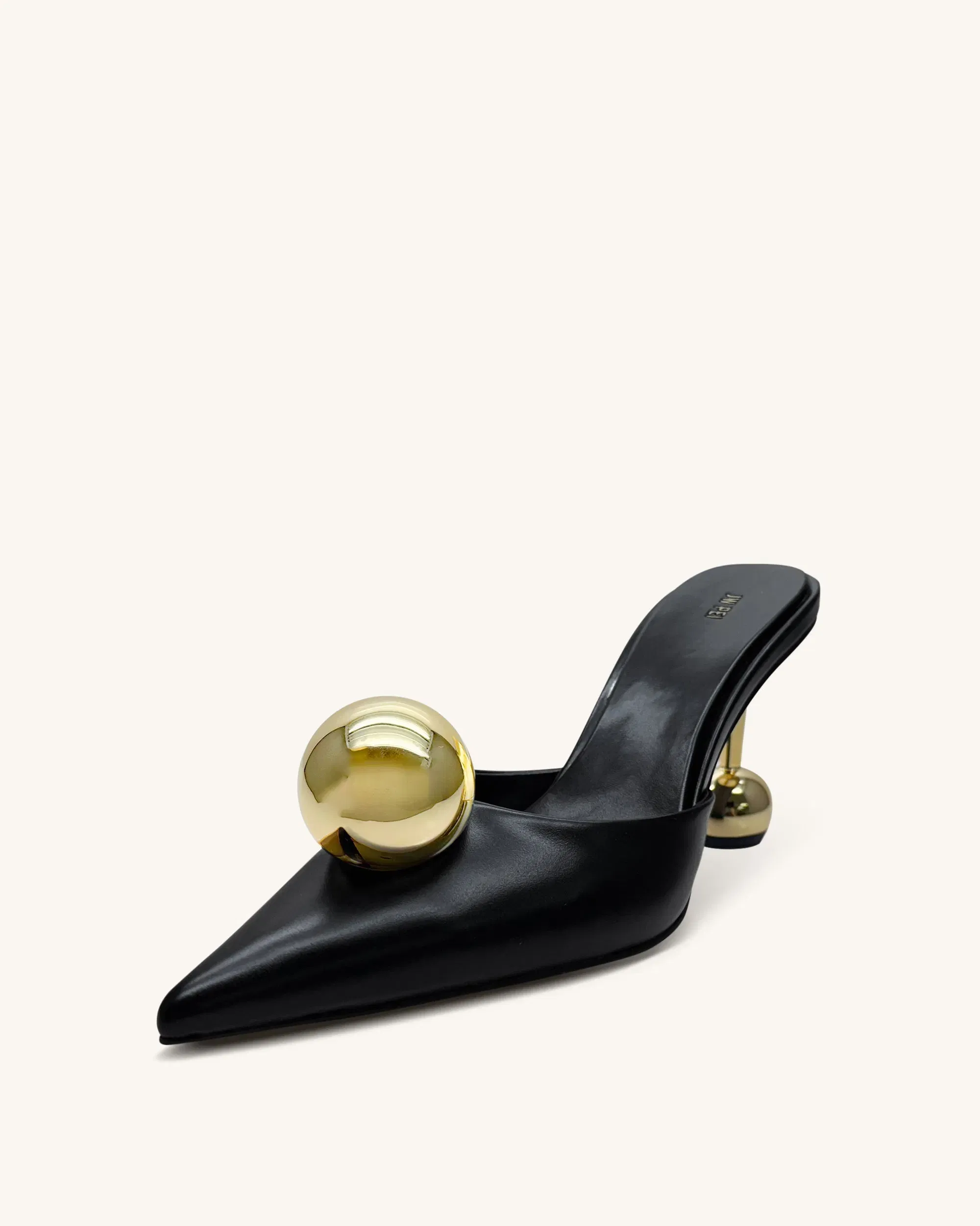 Sofia Sphere Heel Mules - Black
