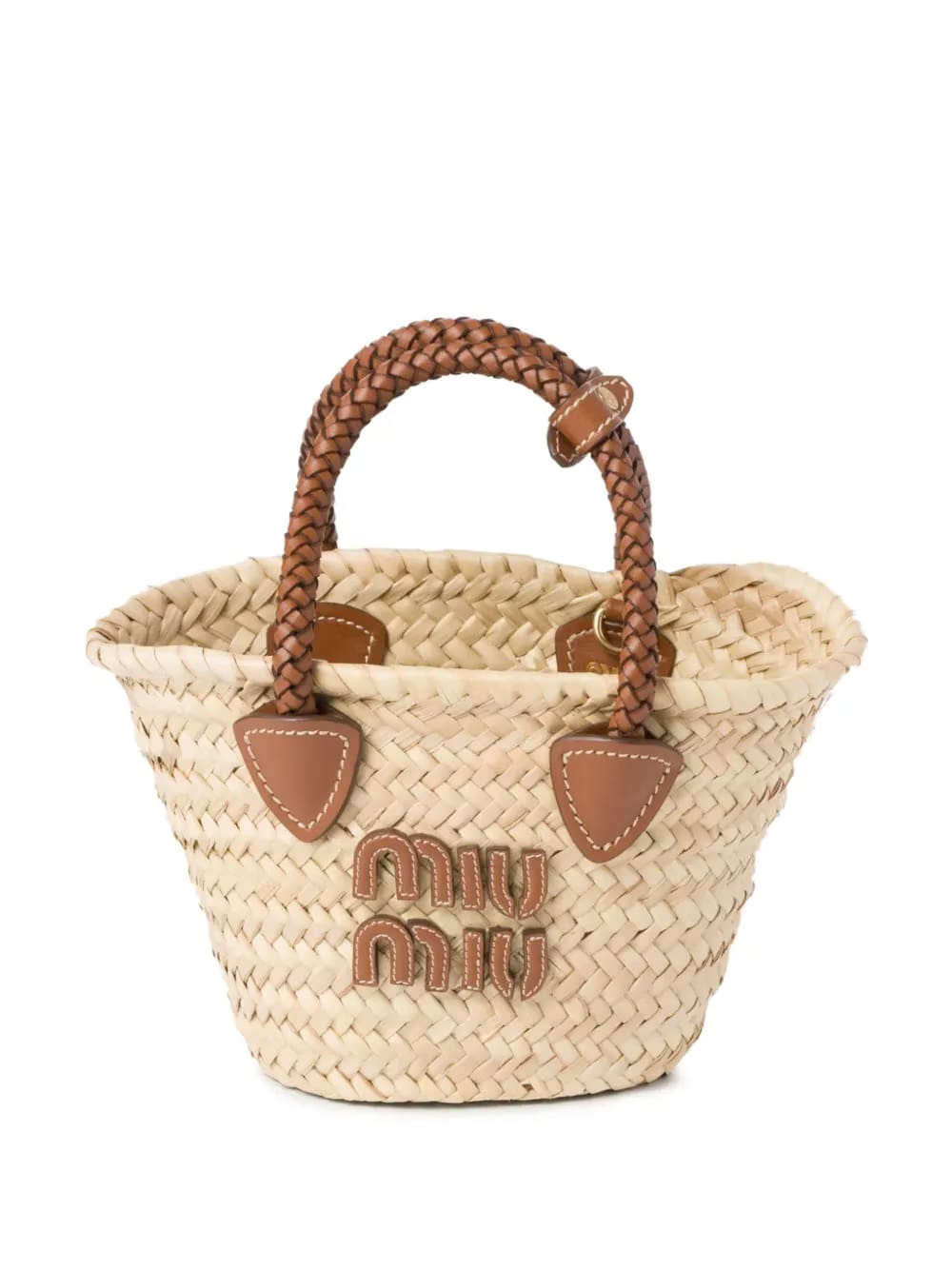 logo-appliqué woven tote bag