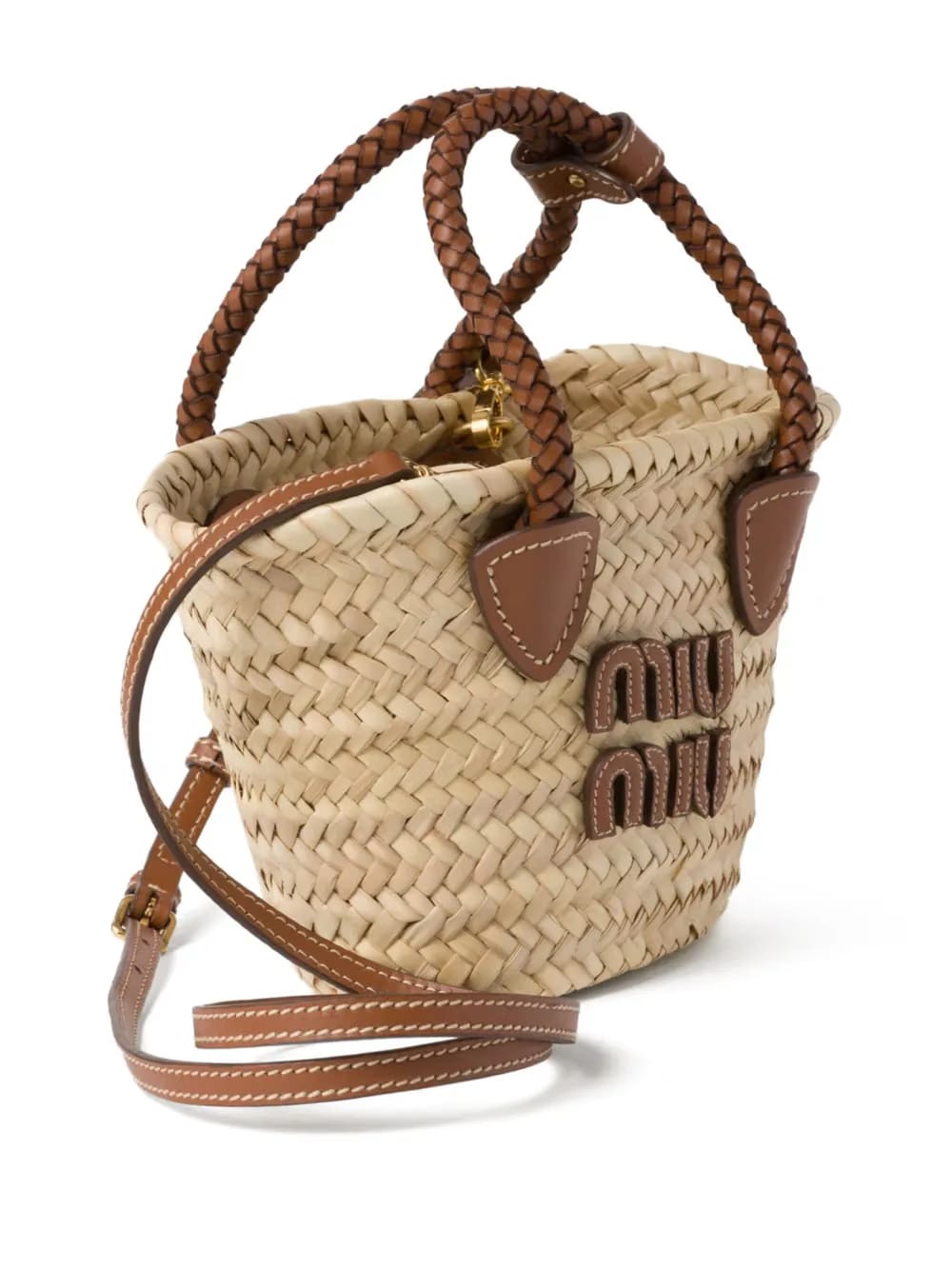logo-appliqué woven tote bag