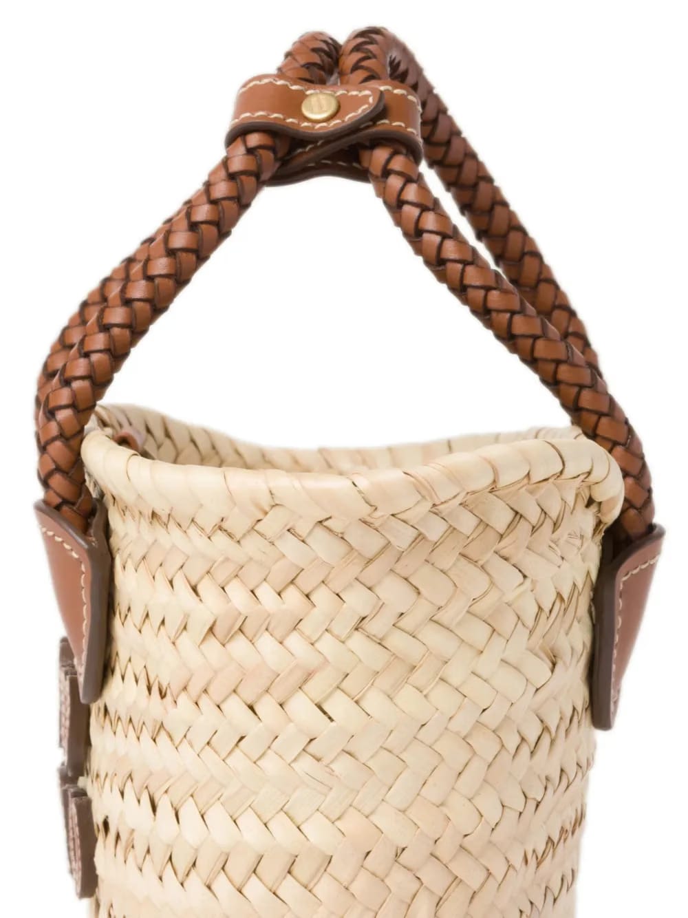 logo-appliqué woven tote bag