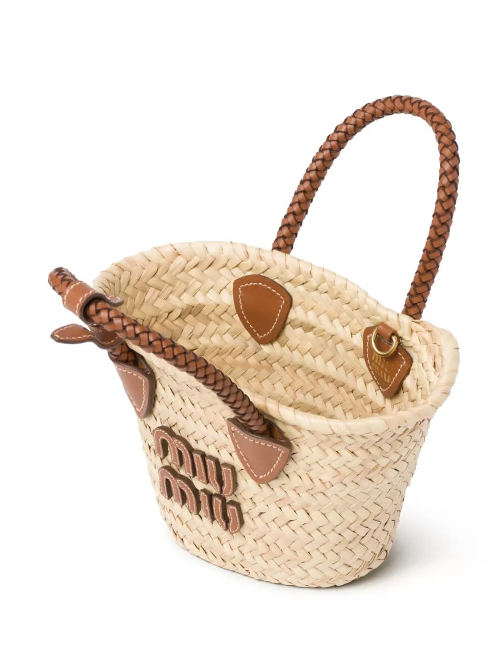 logo-appliqué woven tote bag