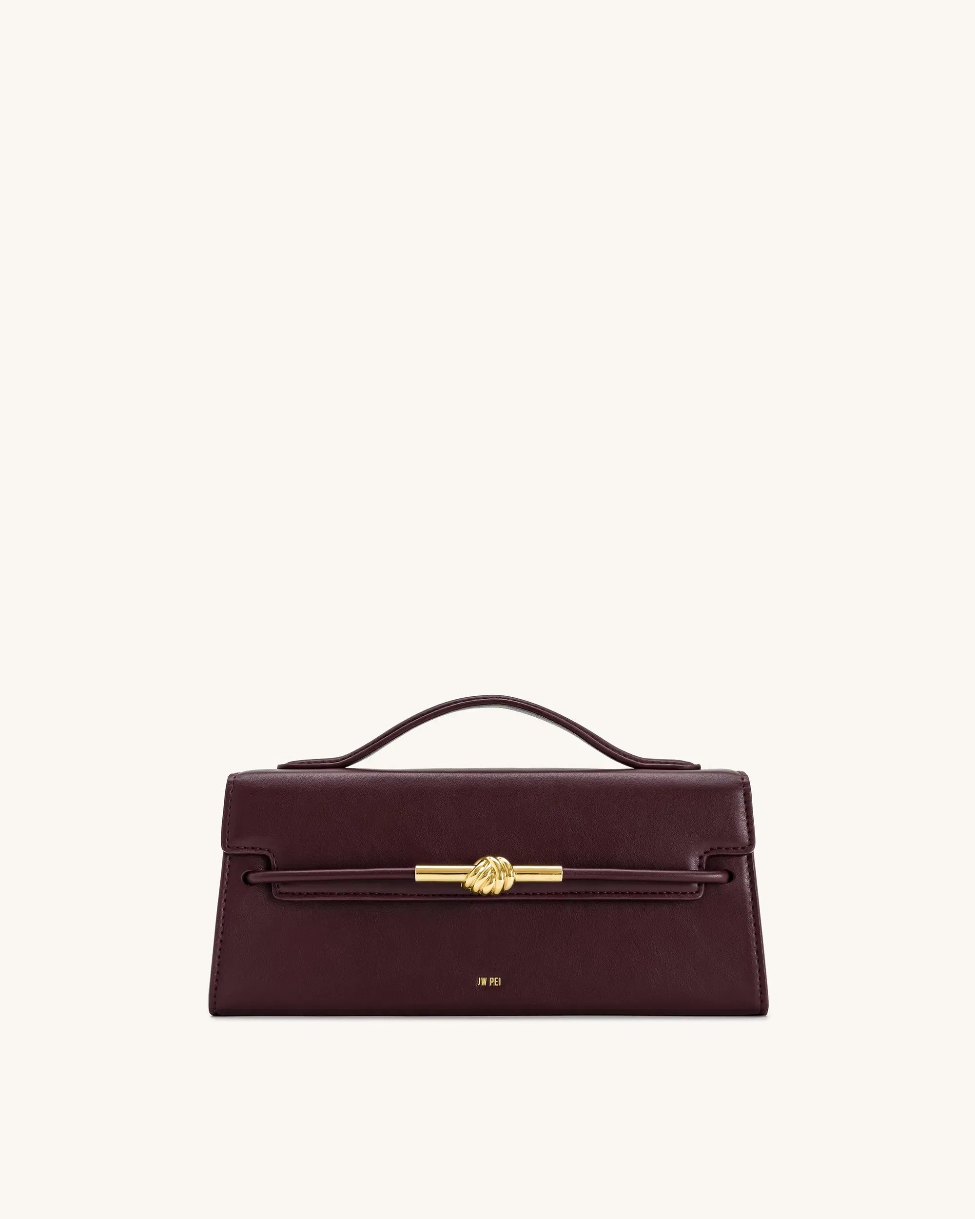 Lena Metal Rope Knot Top Handle Bag - Deep Claret
