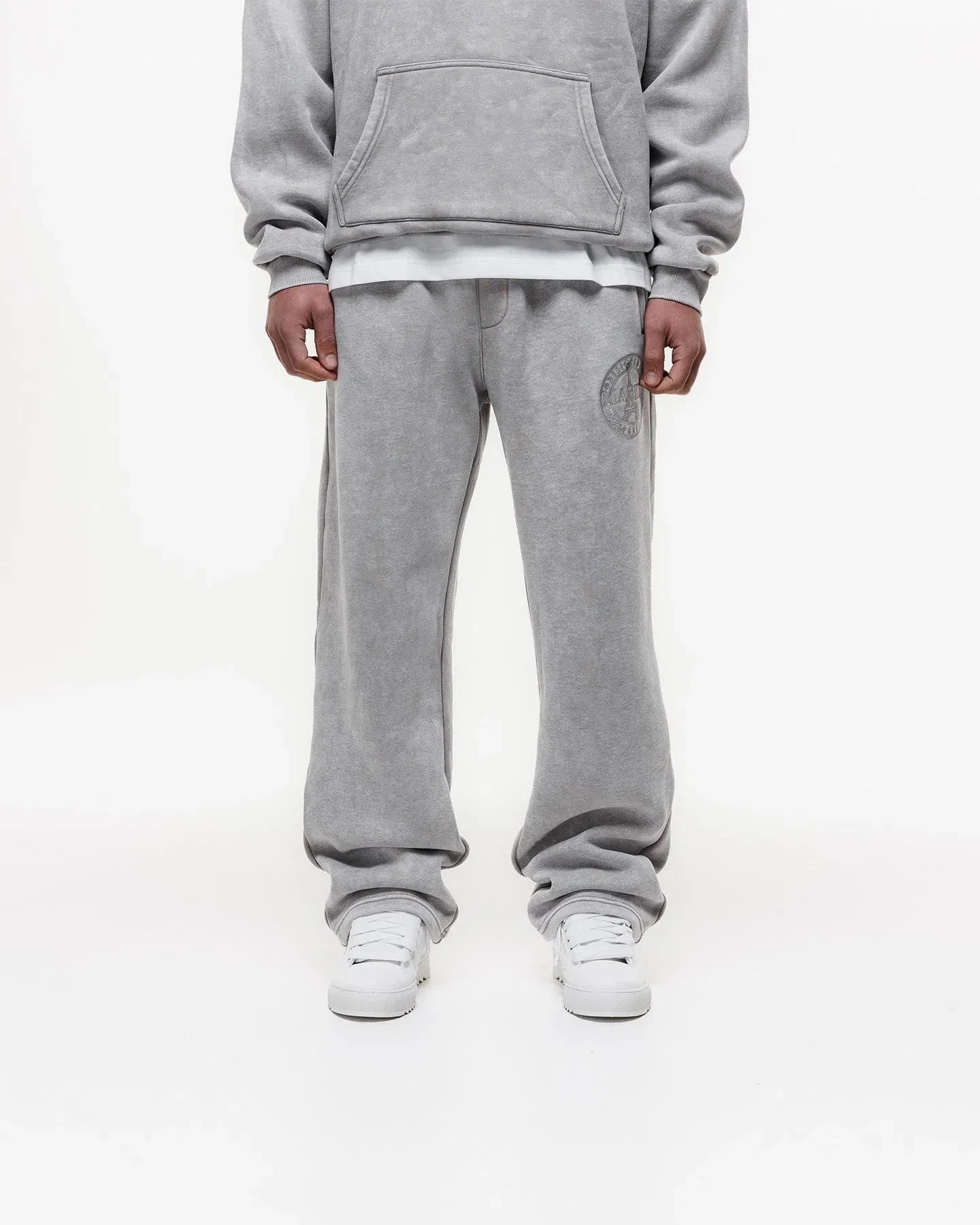 Magiri Embroidered Acid Wash Joggers in Washed Oatmeal