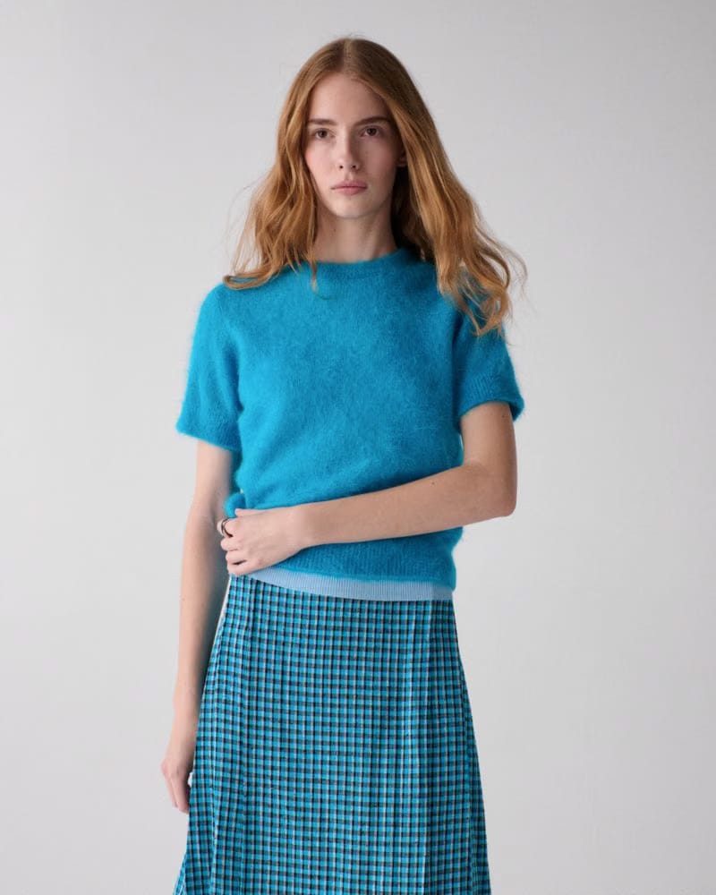 Fuzzy Short Sleeve Sweater