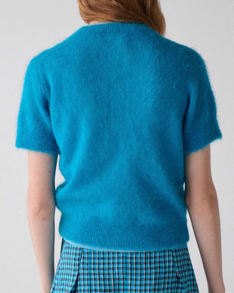 Fuzzy Short Sleeve Sweater