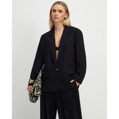 Petite Black Single Breasted Blazer