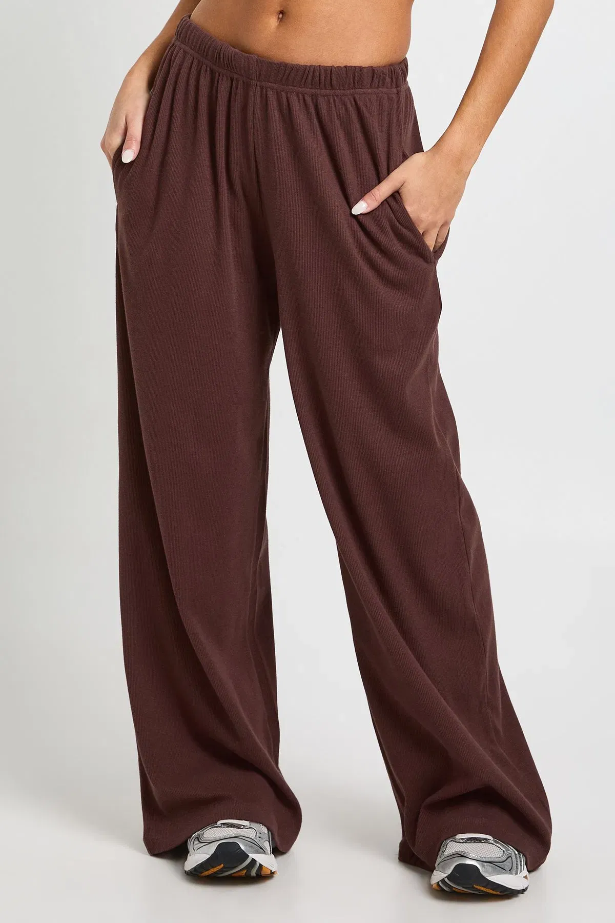 Petite Rib Wide Leg Trouser