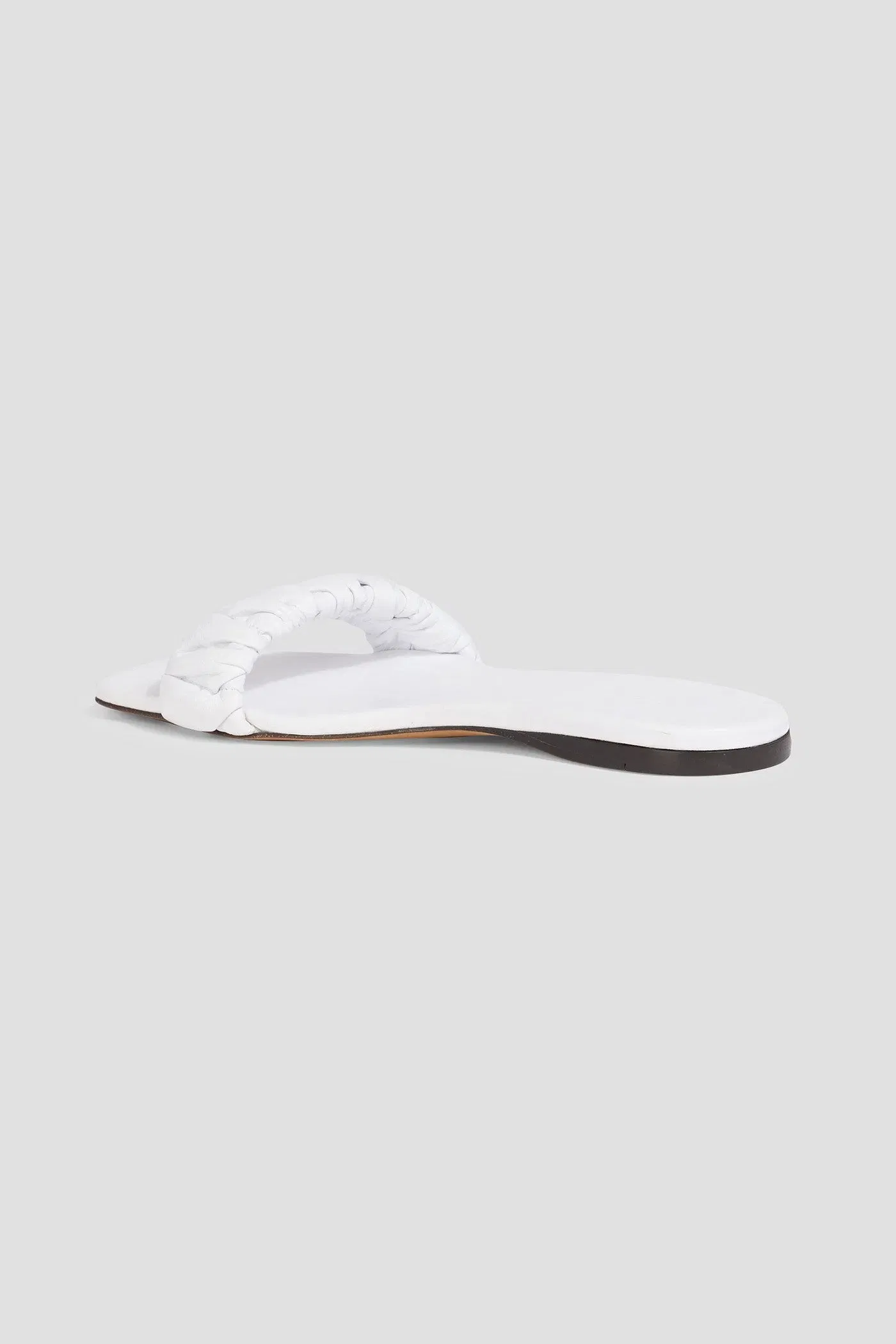 Tibi Jordan Ruched Leather Sandals White Women's