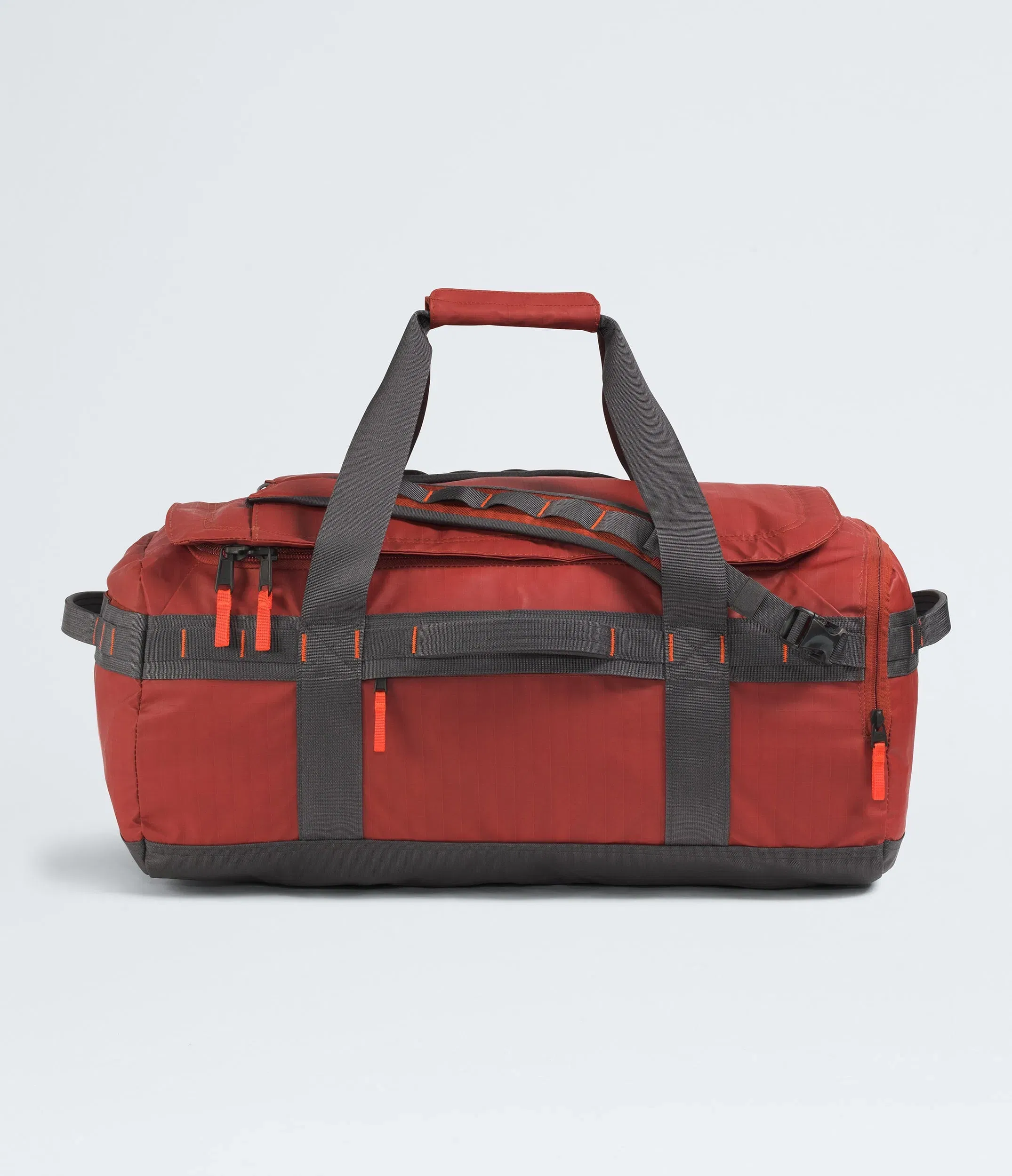 The North Face Base Camp™ Voyager Duffel—62L Iron Clay-Anthracite Grey-Lava Red
