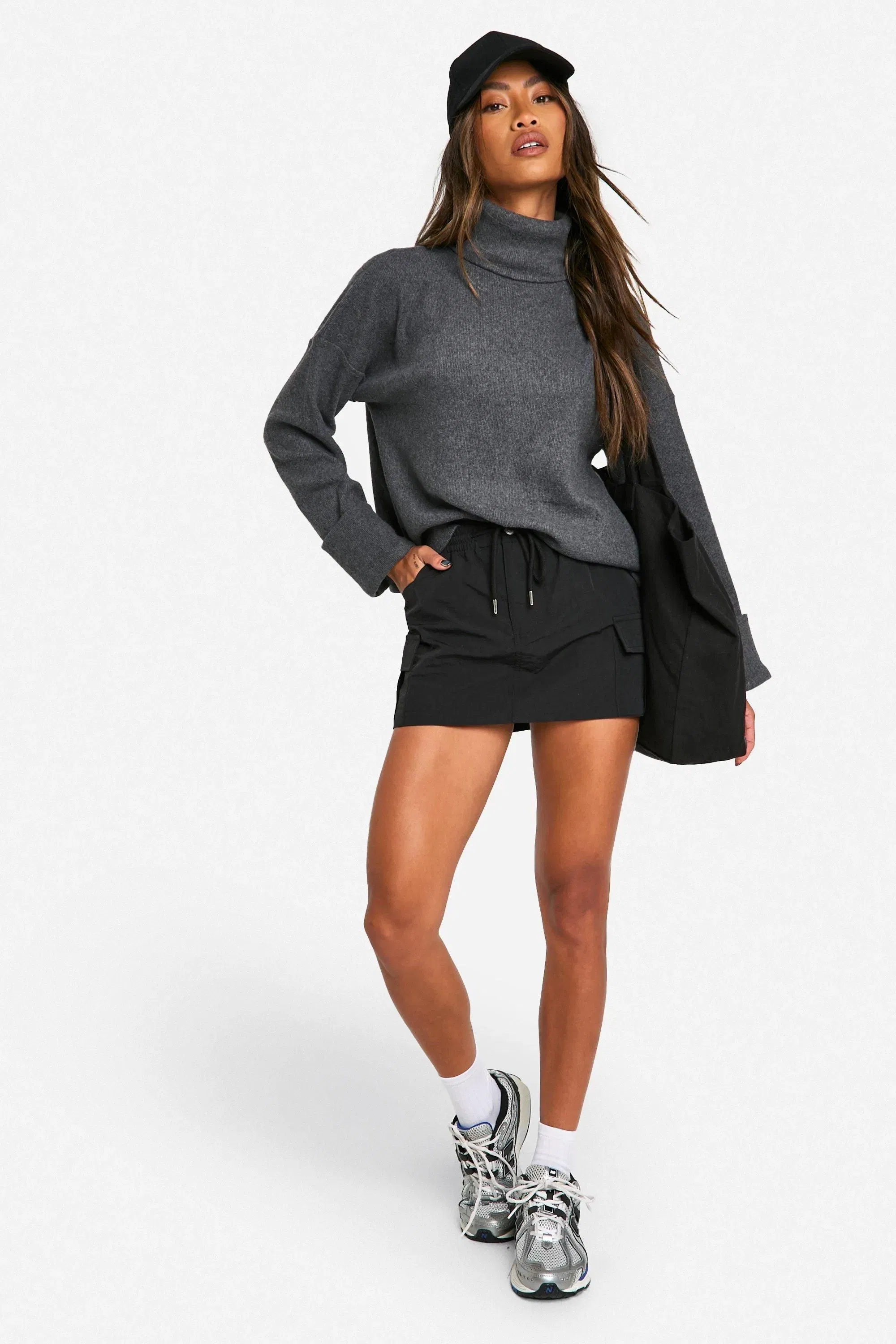 Brushed Rib Oversized Wide Sleeve Top