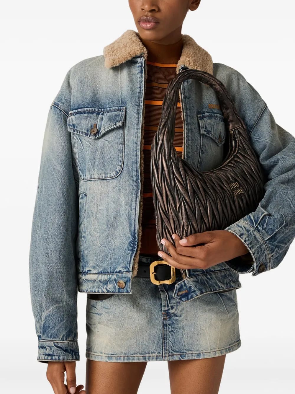 Wander matelassé leather shoulder bag