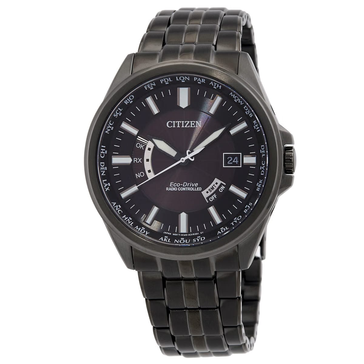 Citizen Perpetual World Time Black Dial Mens Watch
