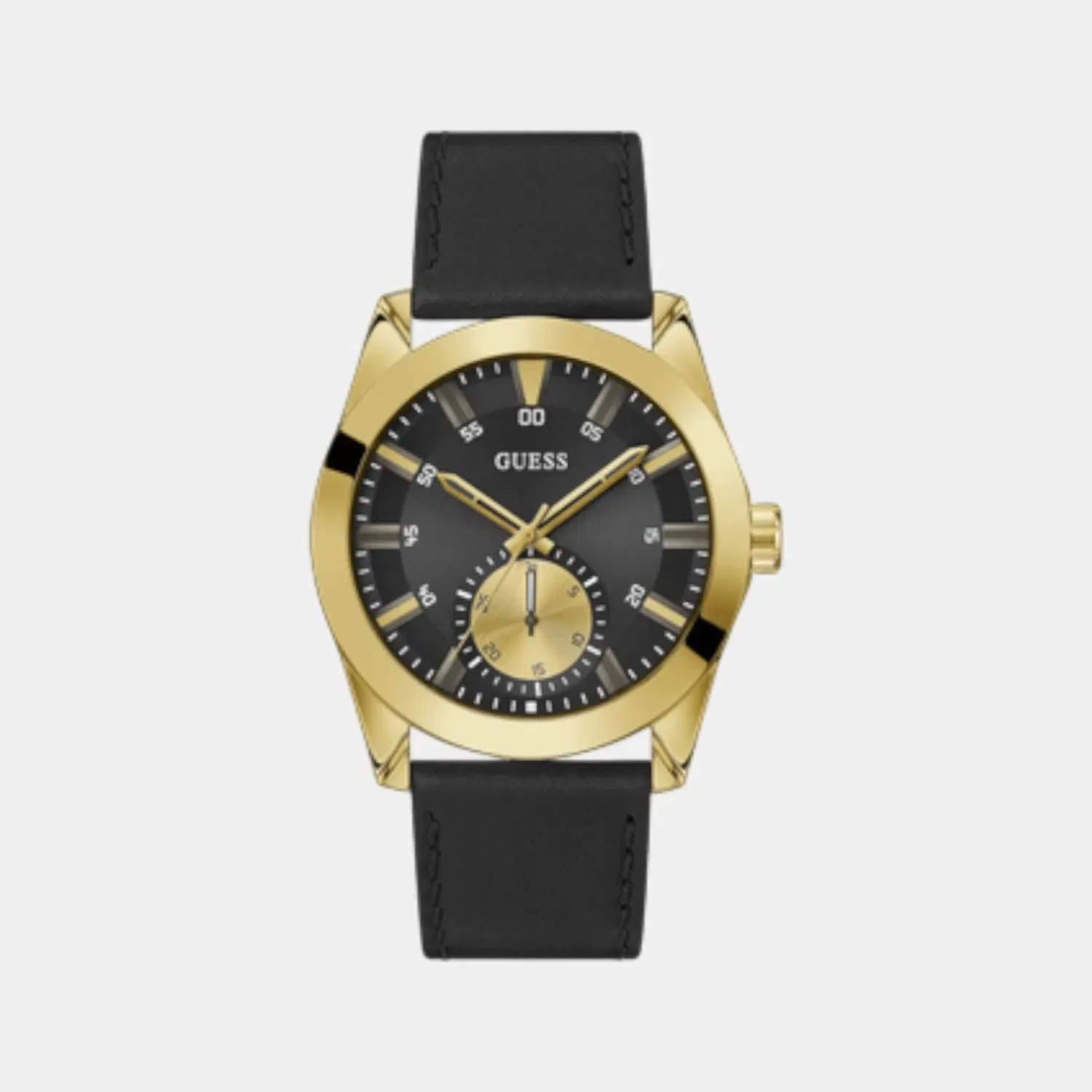 Guess Greyson Men Quartz Black Dial Analog Leather Watch Gw0793G2