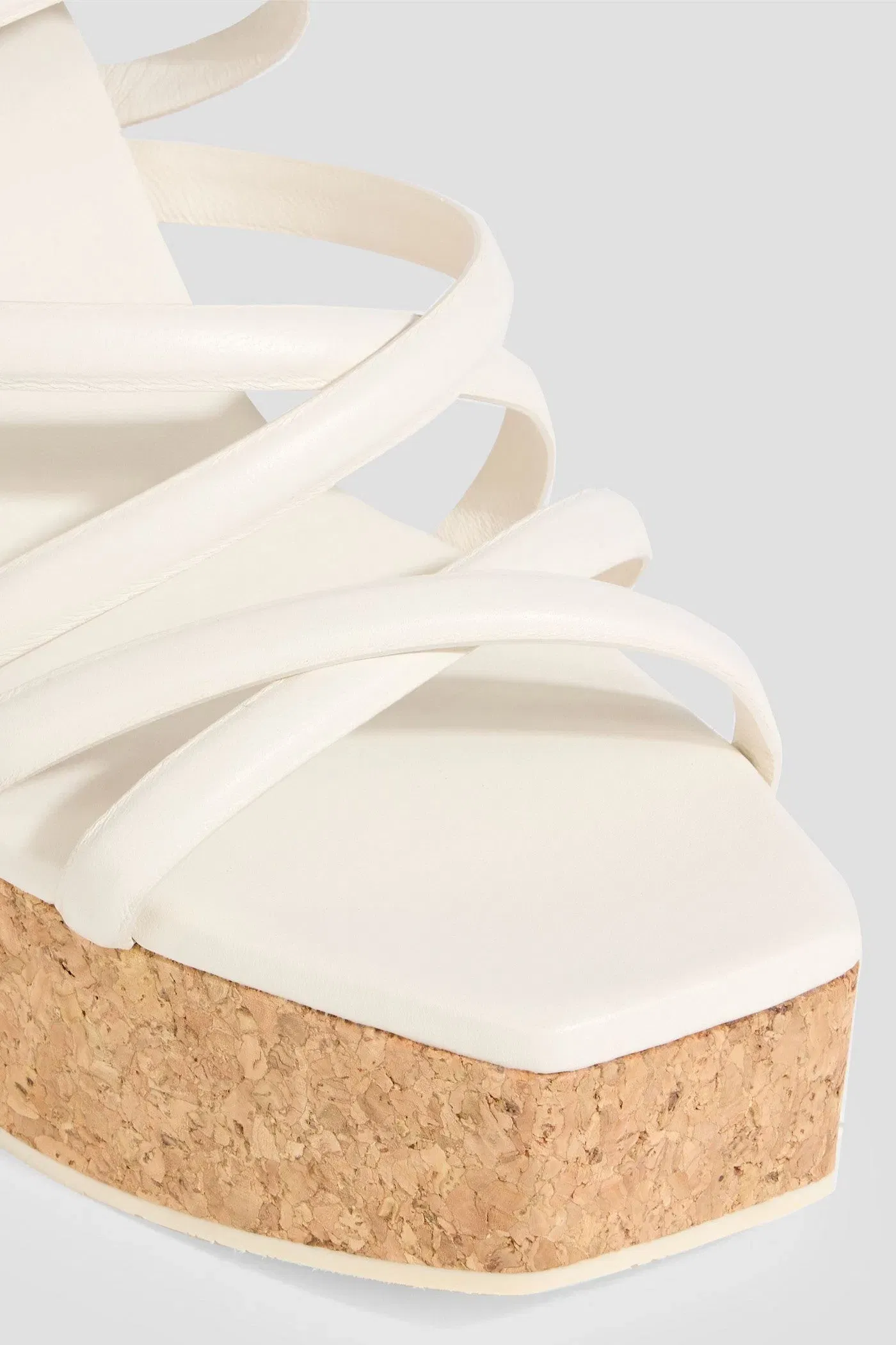 Jimmy Choo Cecelia 95 Leather Platform Sandals Off-White Women's