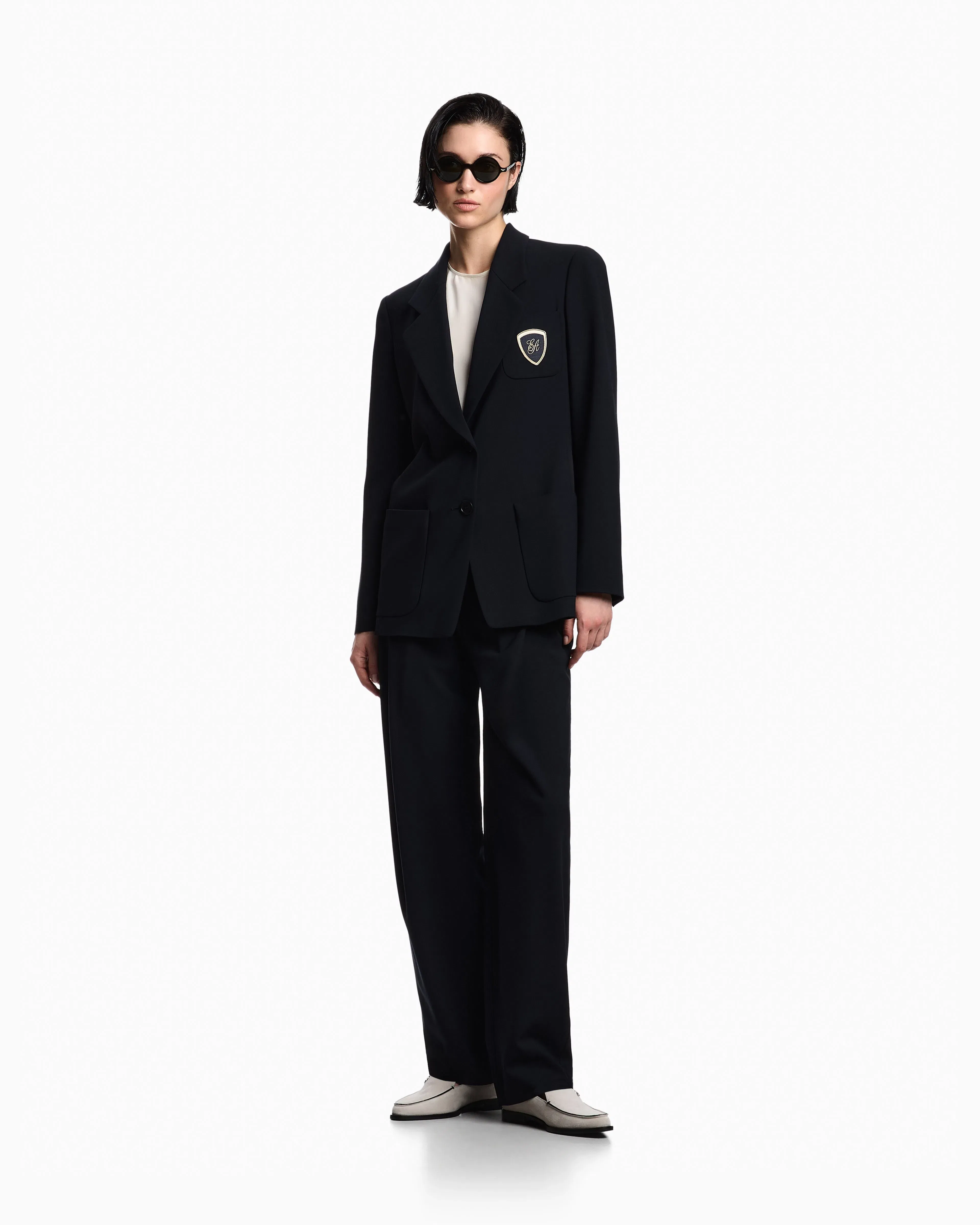 Emporio Armani Icon blouse in silk double georgette