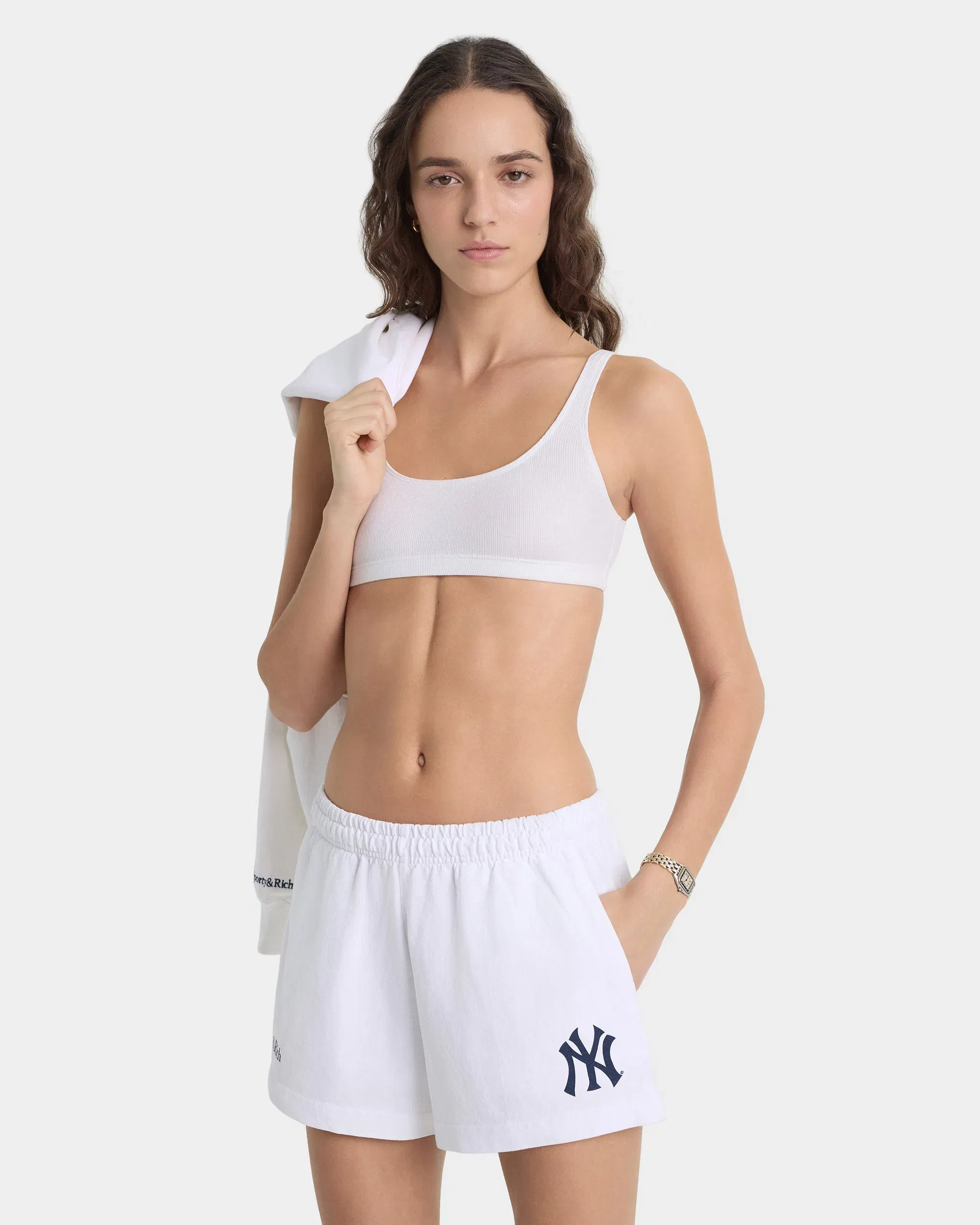 Heritage Yankees Serif Disco Short - White/Navy