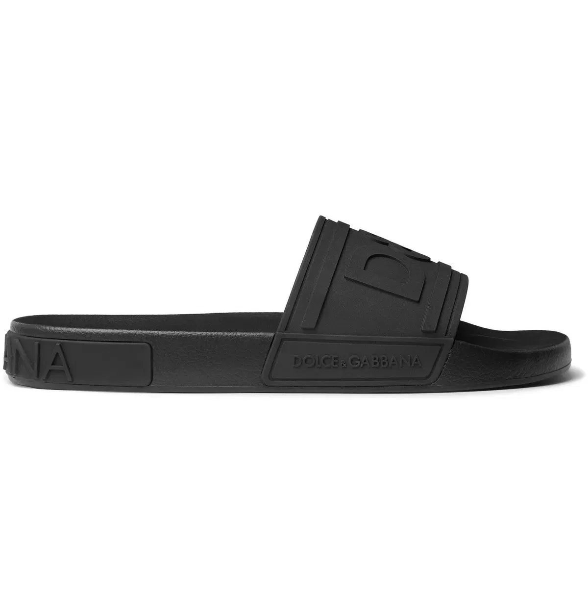 Dolce & Gabbana - Logo-Detailed Rubber Slides - Black