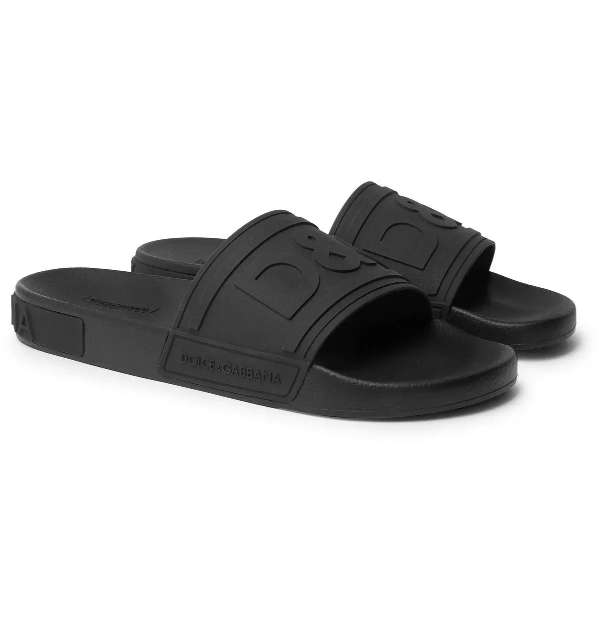 Dolce & Gabbana - Logo-Detailed Rubber Slides - Black
