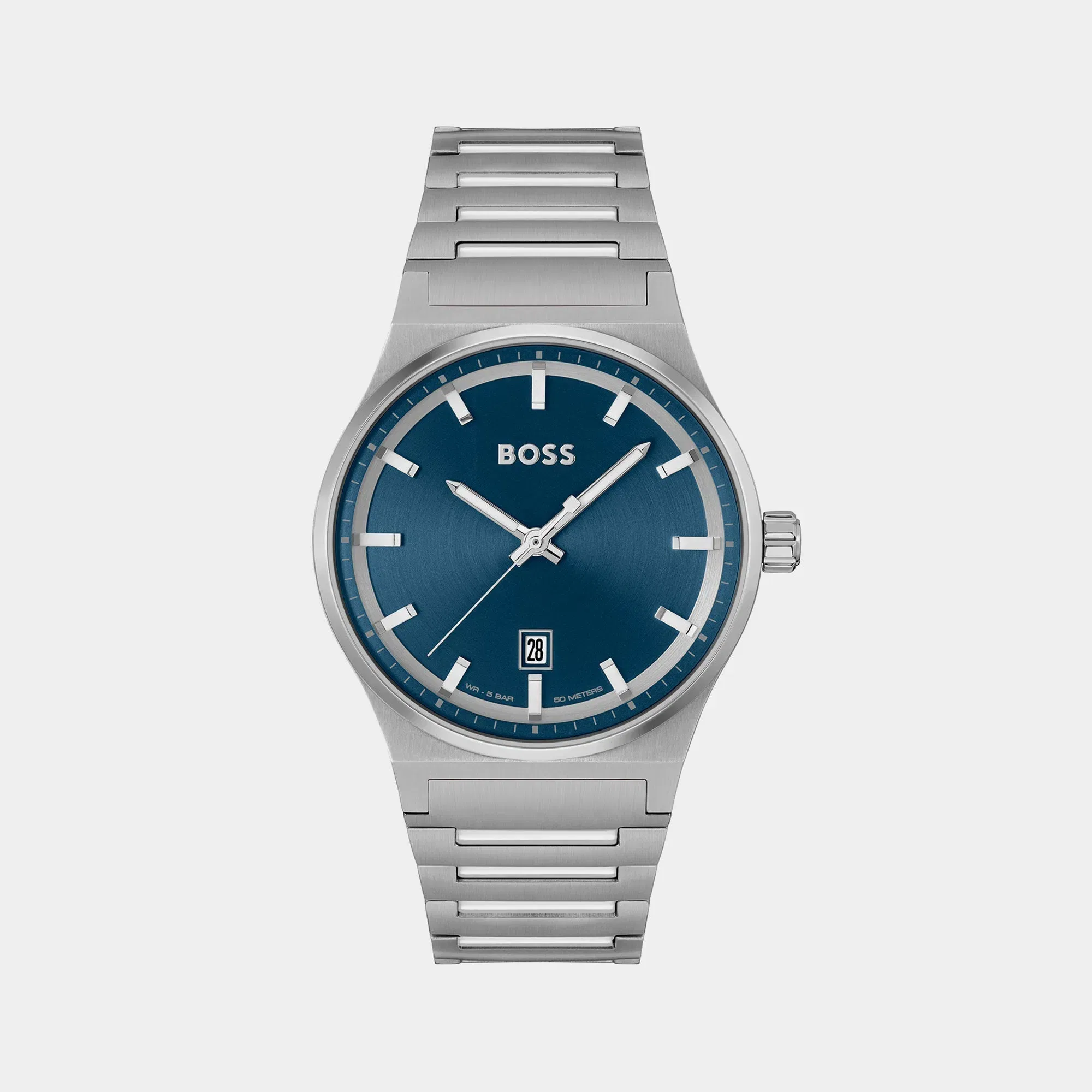 Boss Candor Men Quartz Blue Dial Analog Stainless Steel Watch 1514076