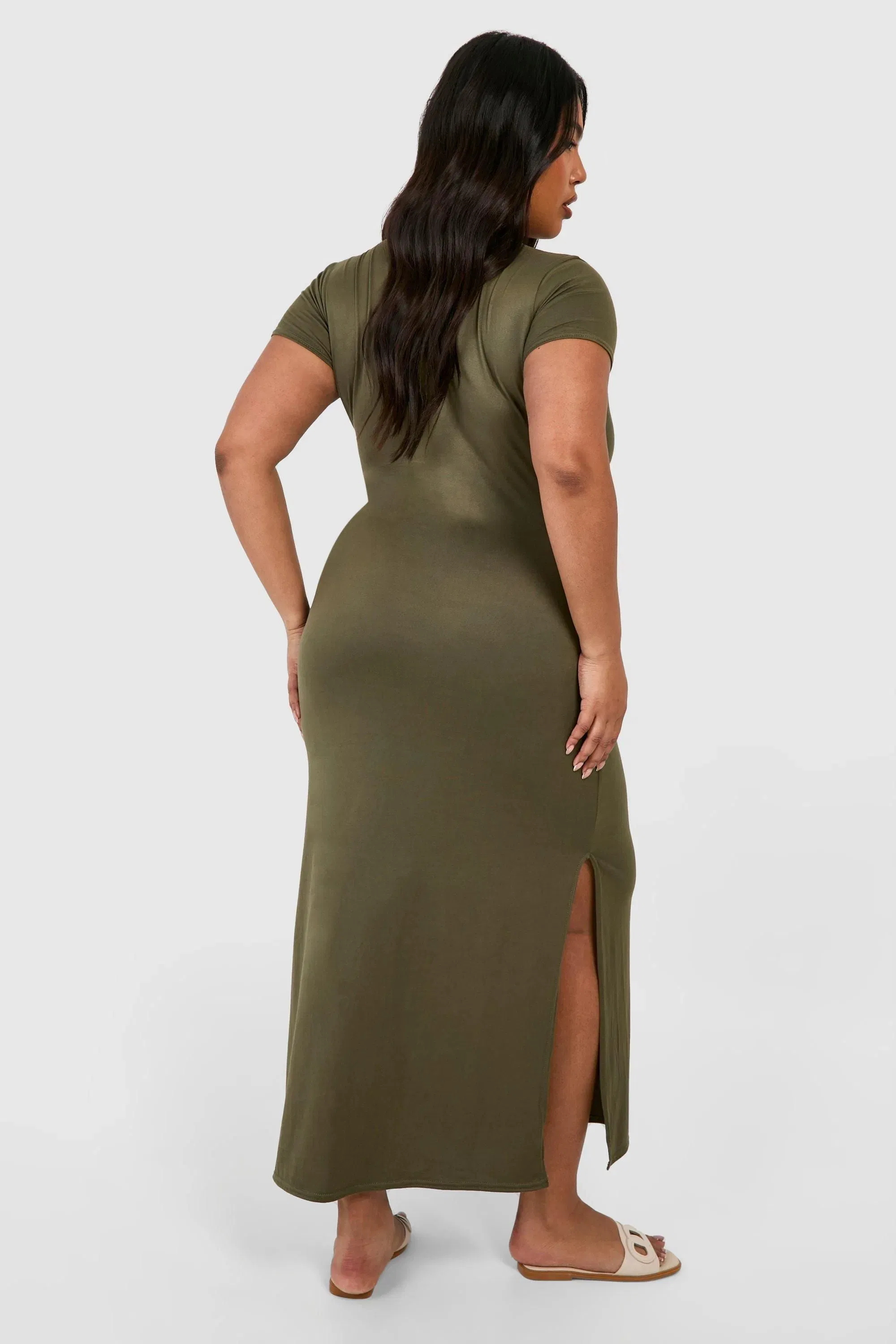 Plus Super Soft Jersey Twist Front Midaxi Dress