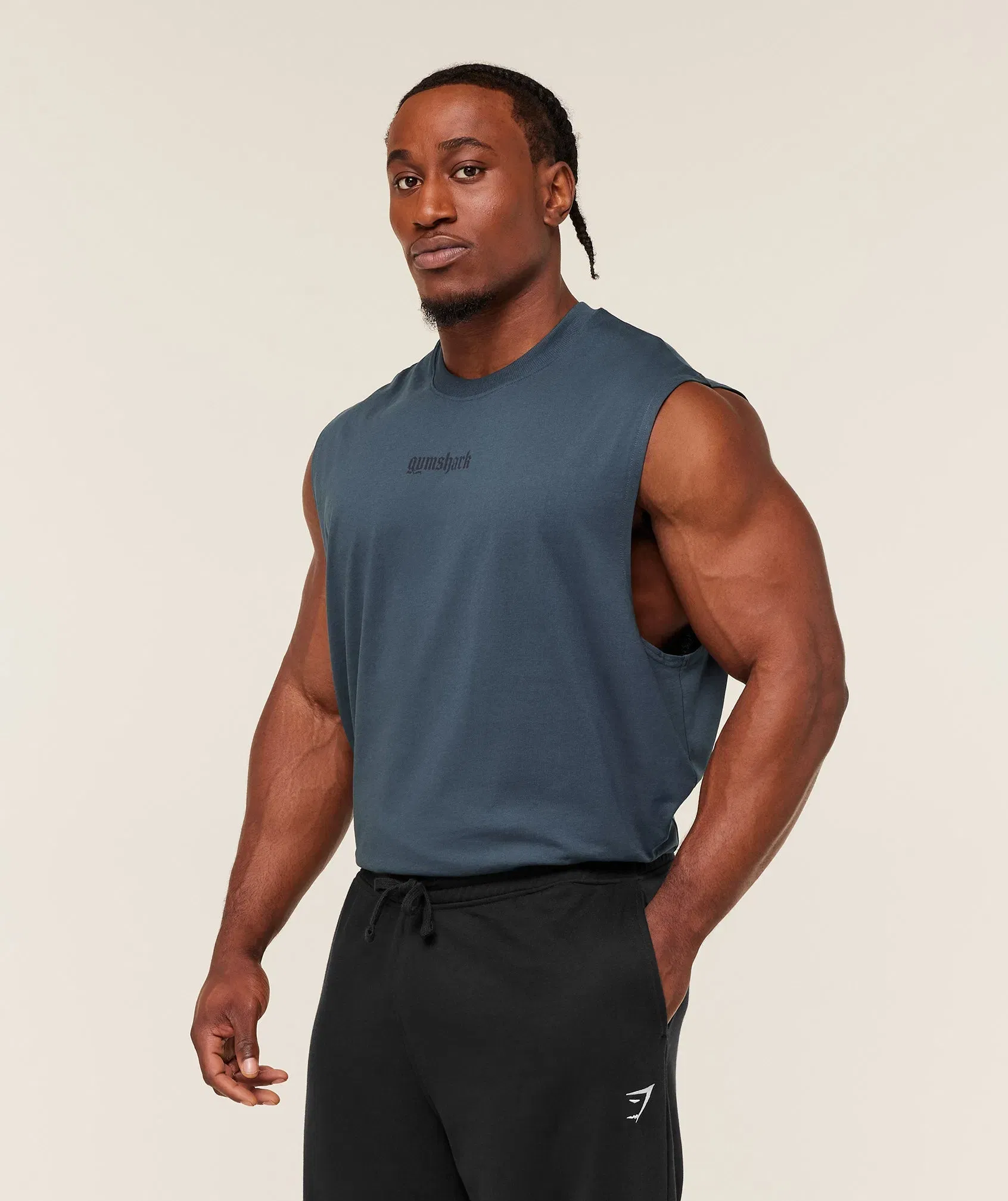 Gymshark Olde English Tank - GS Stealth Blue