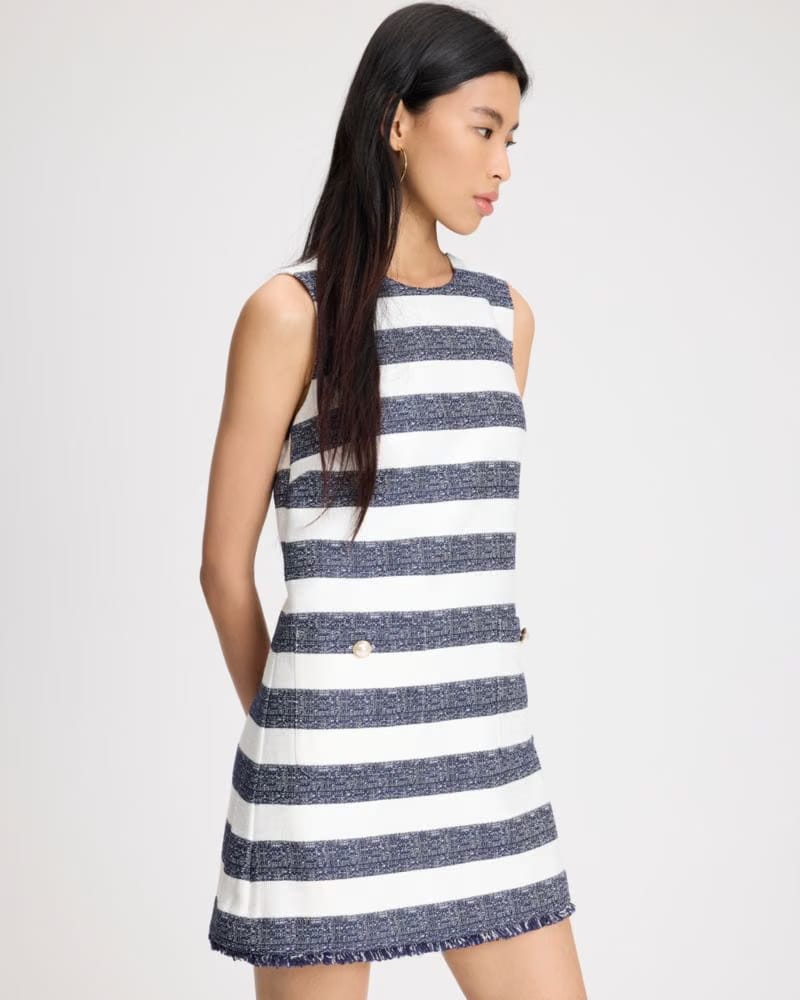 Sailor Stripe Tweed Shift Dress