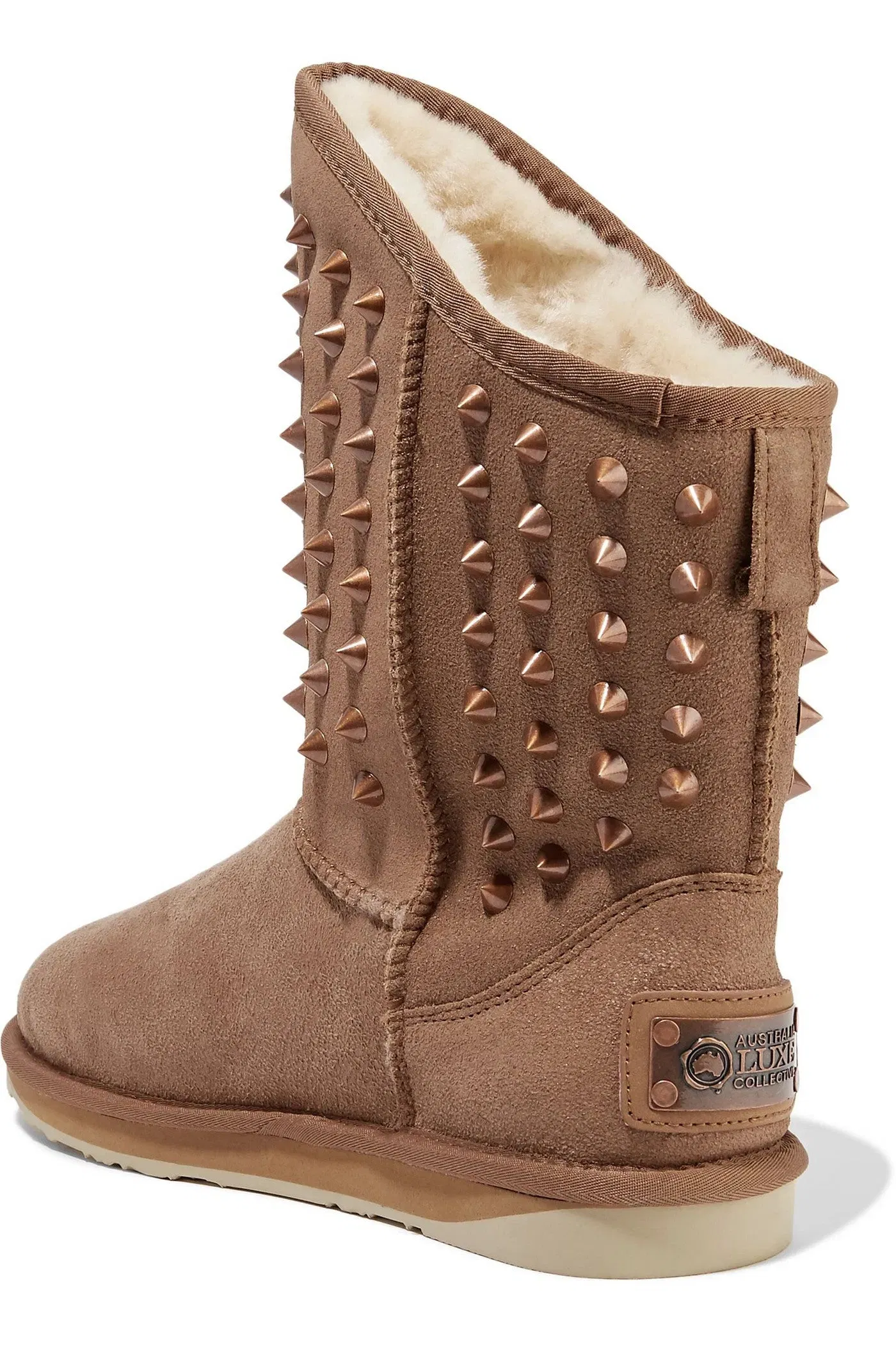 Australia Luxe Collective Pistol Studded Shearling Boots Light Brown Women's