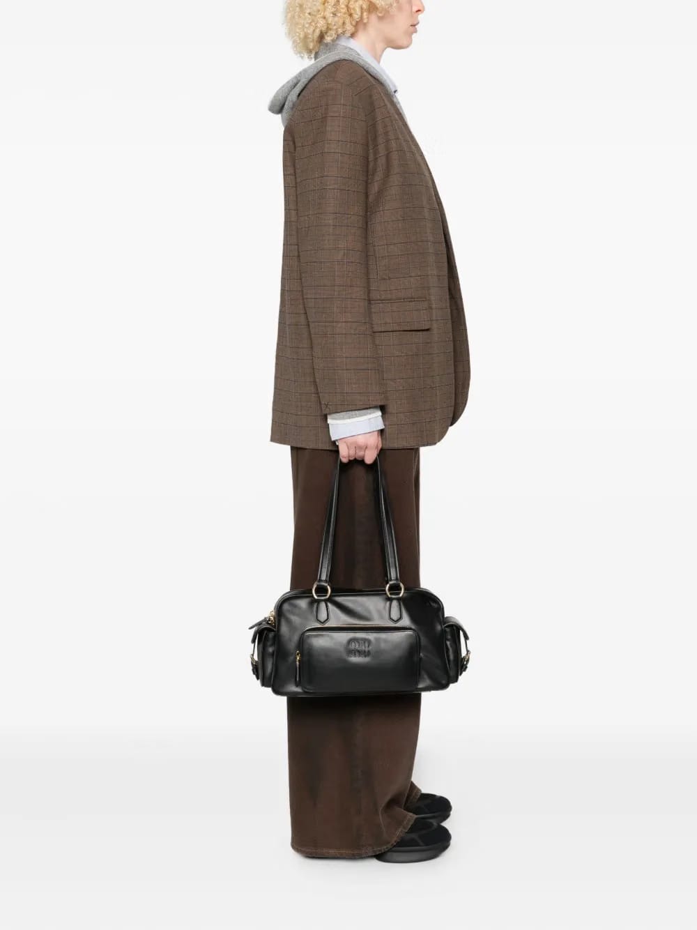 leather top-handle tote bag
