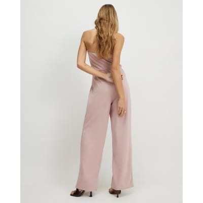 Pink 3D Flower Bandeau Jumpsuit