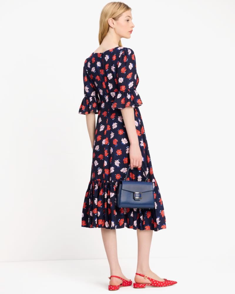 Dotty Floral Flounce Dress