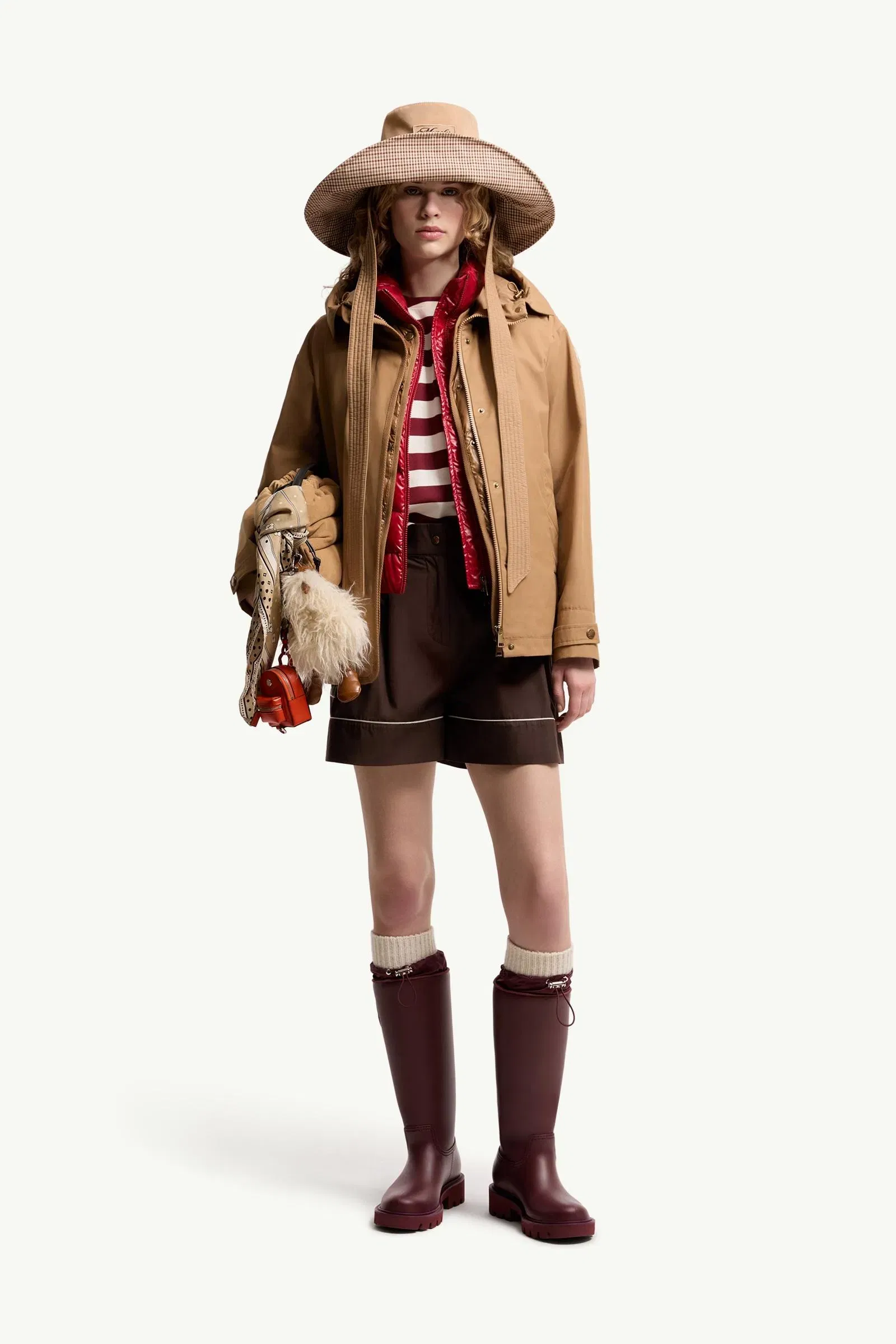 Moncler Tailored Cotton Blend Shorts Brown Brown