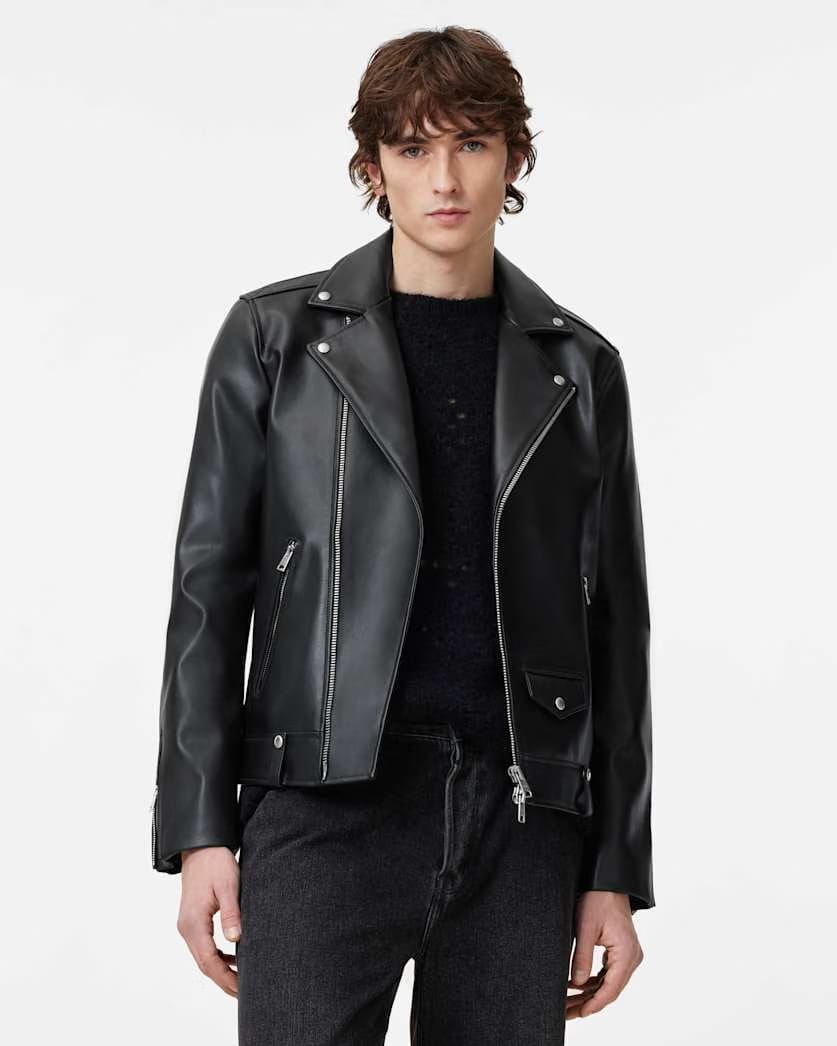 AllSaints Milo Desserto Biker Jacket Black