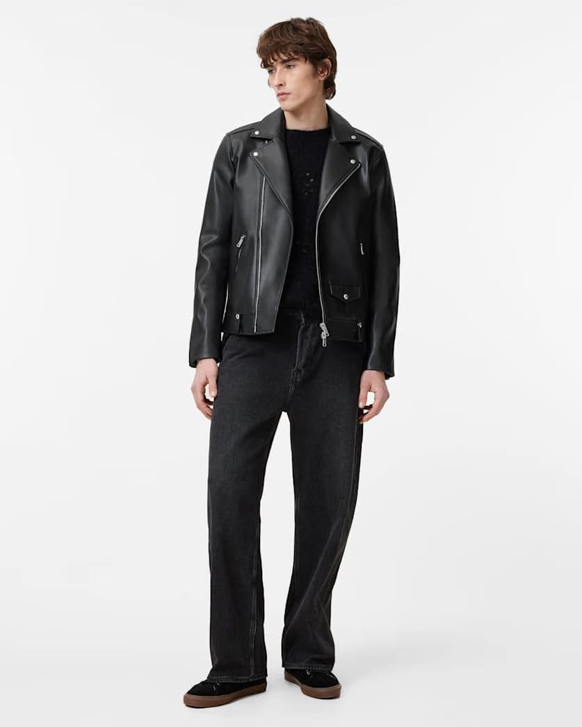 AllSaints Milo Desserto Biker Jacket Black