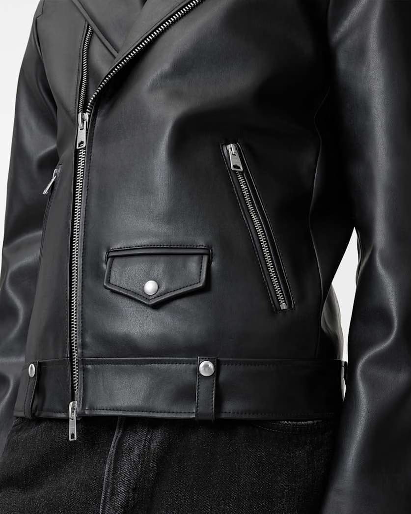 AllSaints Milo Desserto Biker Jacket Black