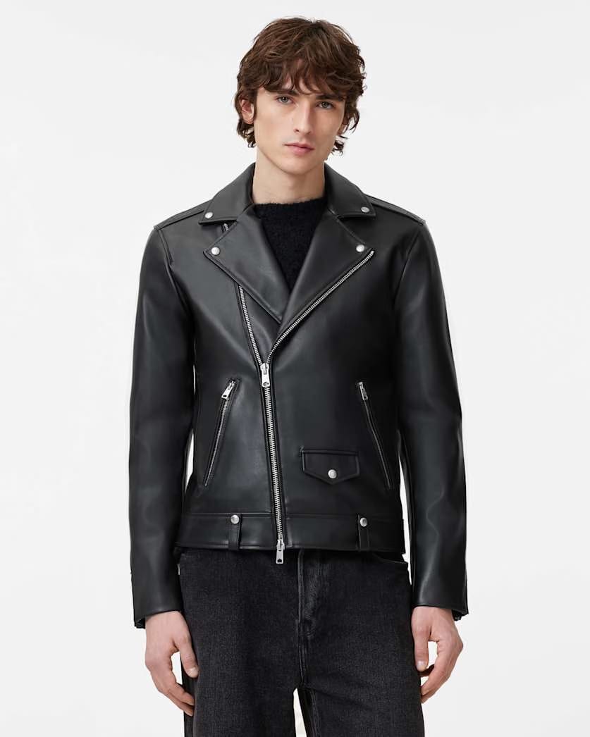 AllSaints Milo Desserto Biker Jacket Black