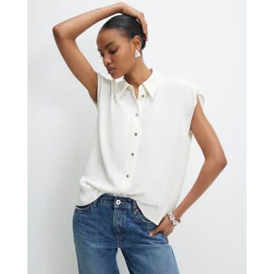 Cream Short Sleeve Relaxed Shirt