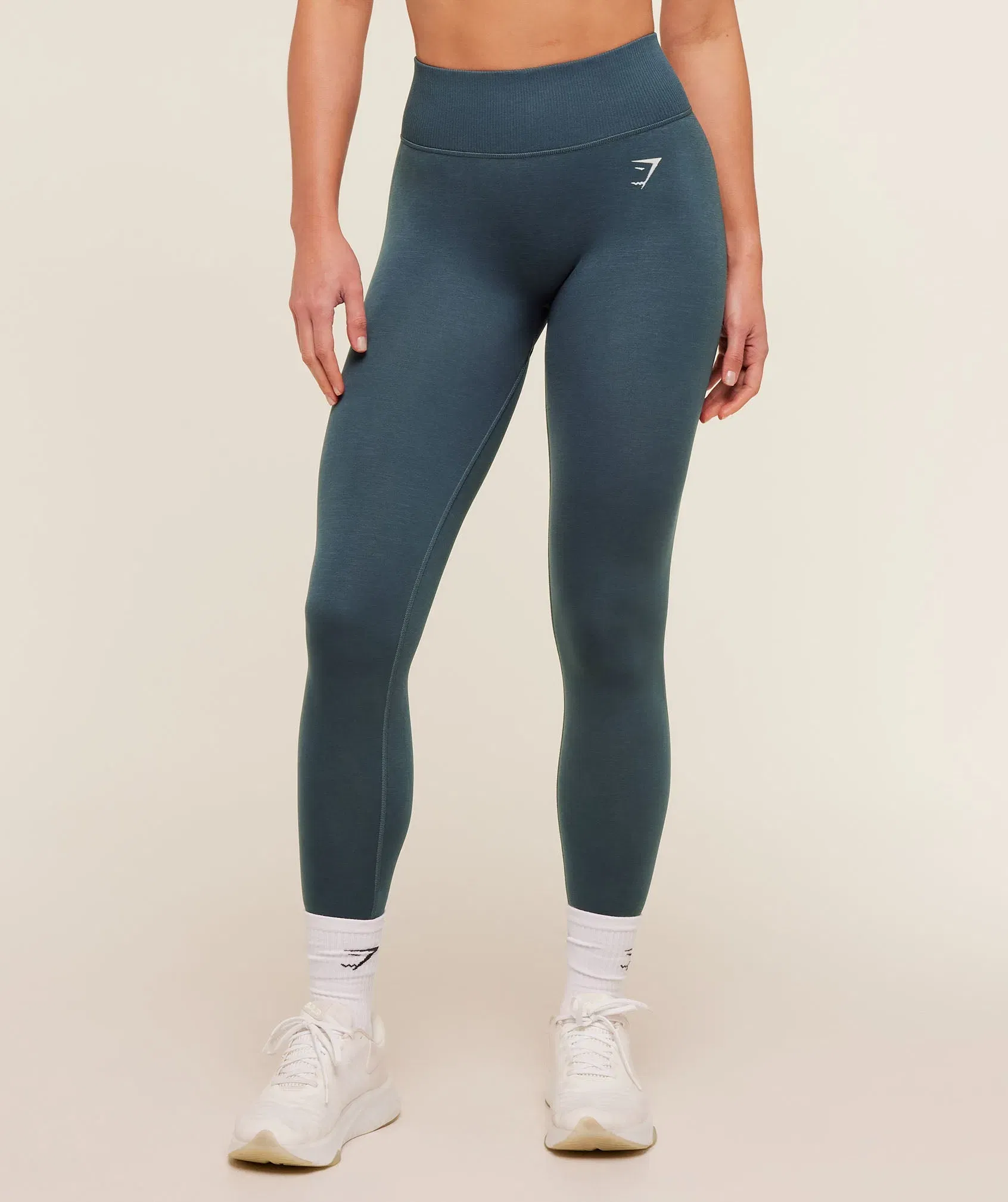 Women's Gymshark Interval Seamless Leggings Stealth Blue