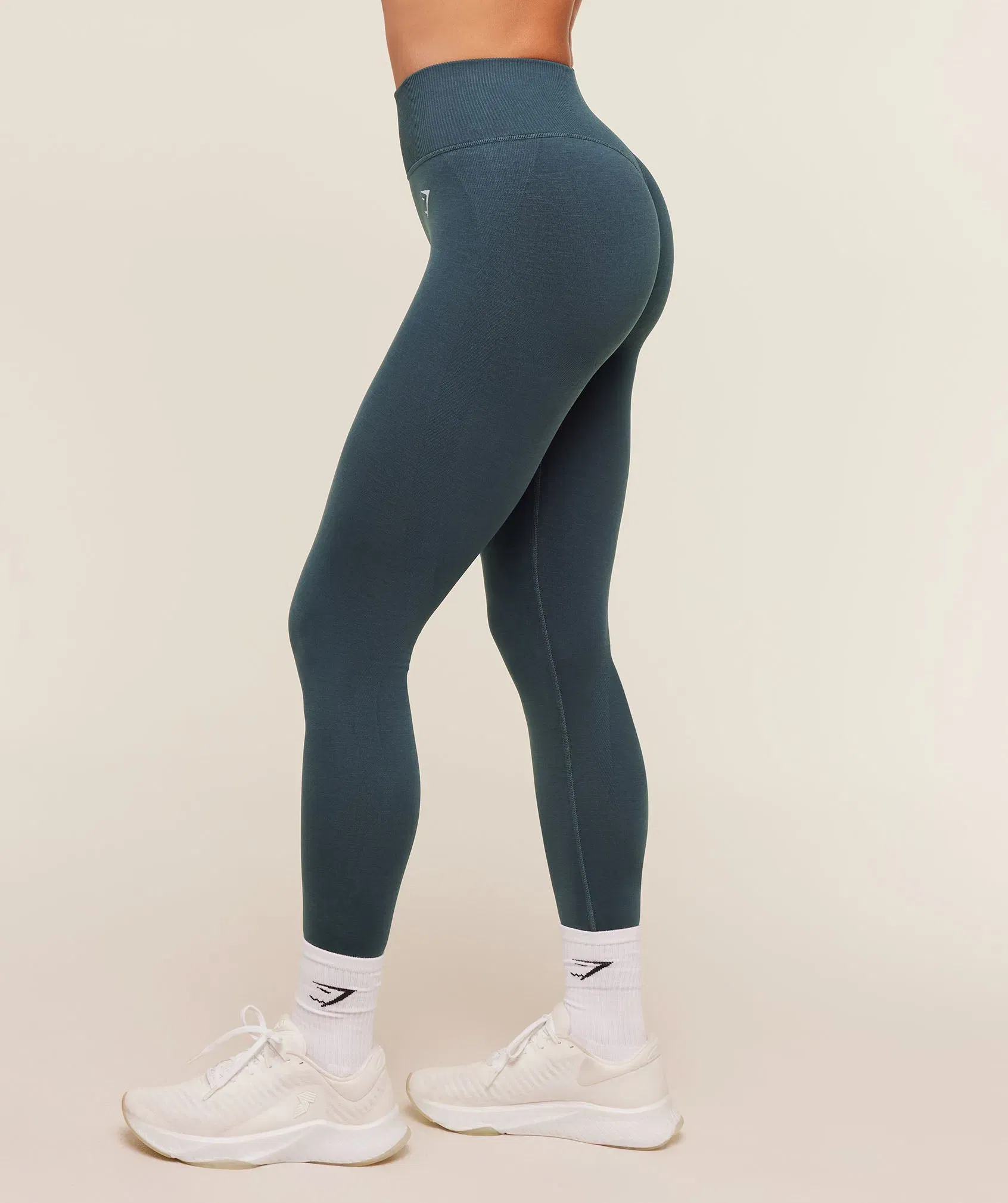 Women's Gymshark Interval Seamless Leggings Stealth Blue