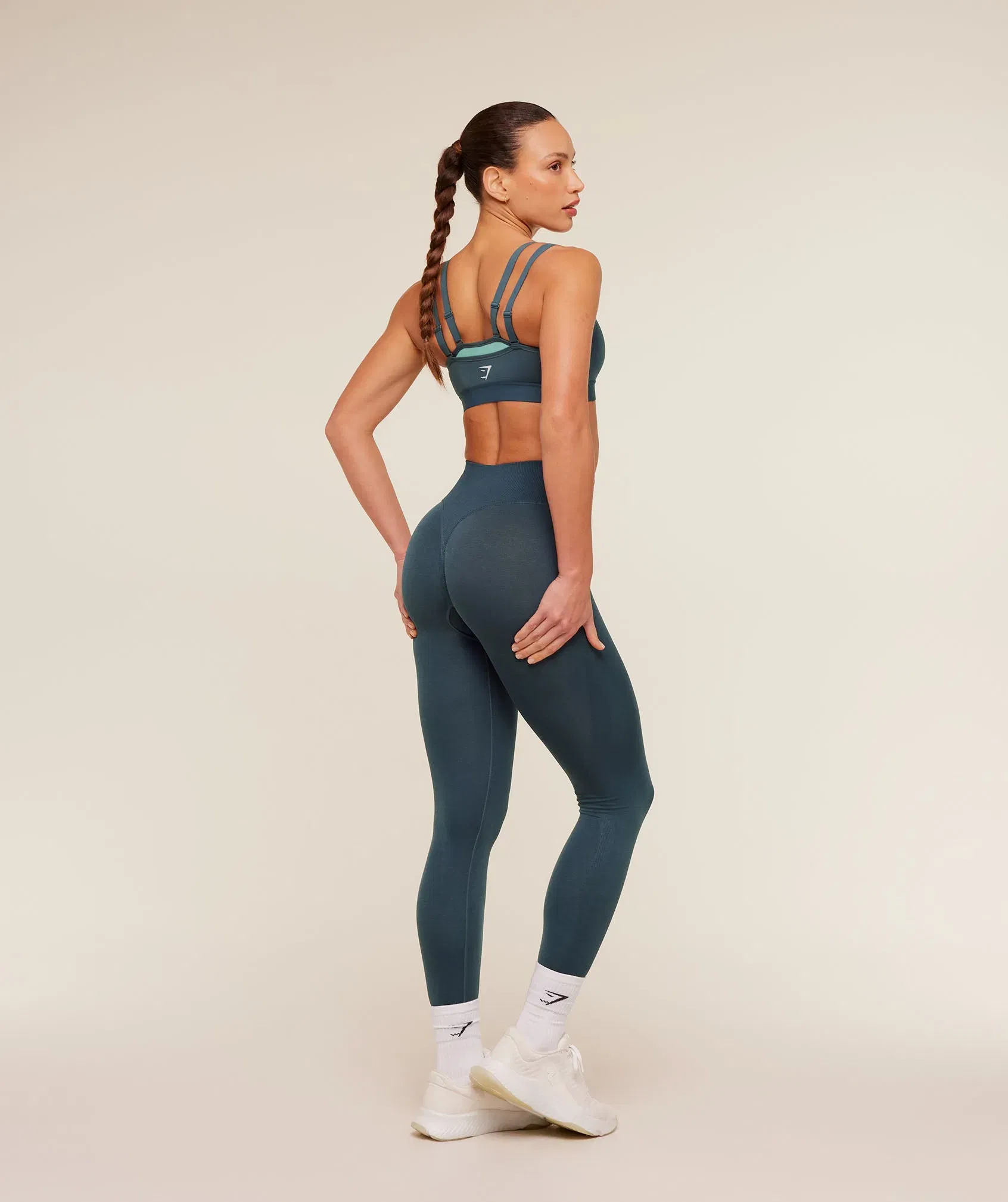 Women's Gymshark Interval Seamless Leggings Stealth Blue