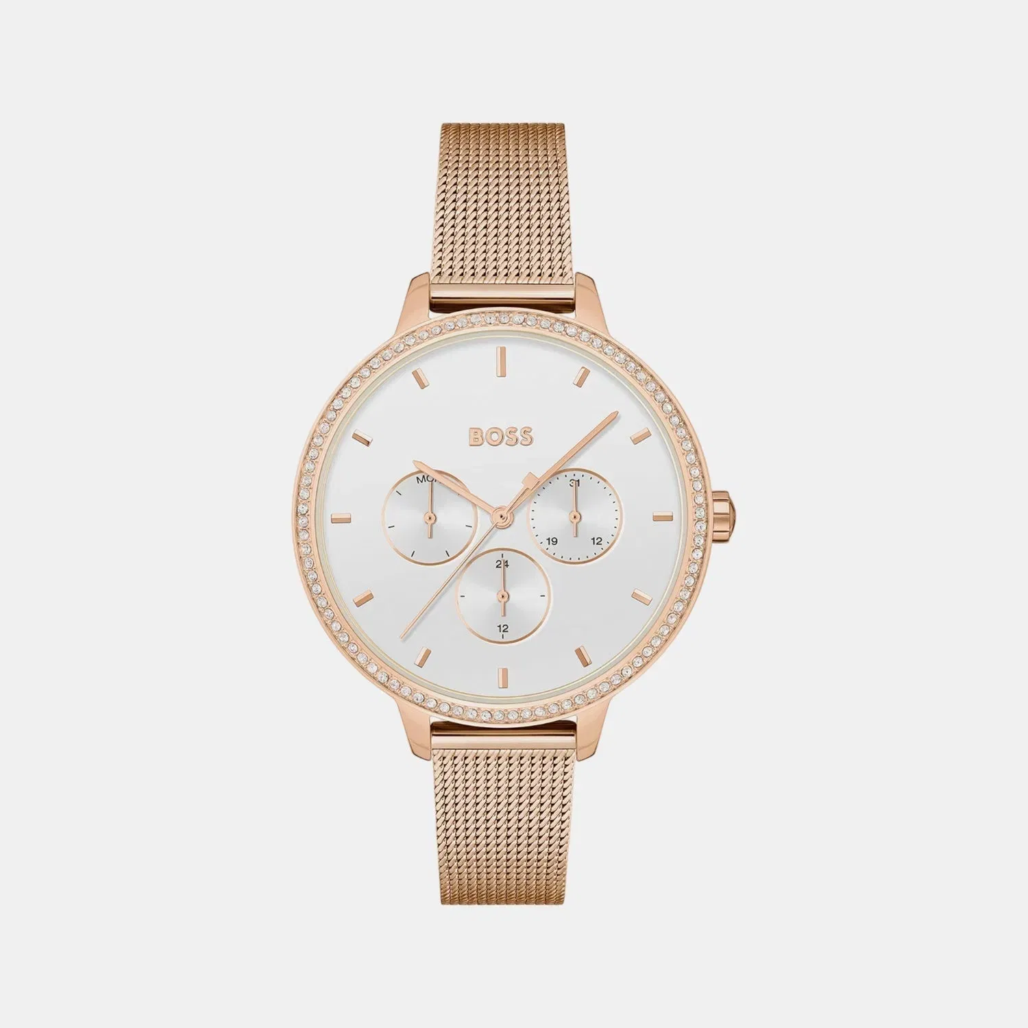 Boss Prime Women Quartz White Dial Analog Stainless Steel Watch 1502663